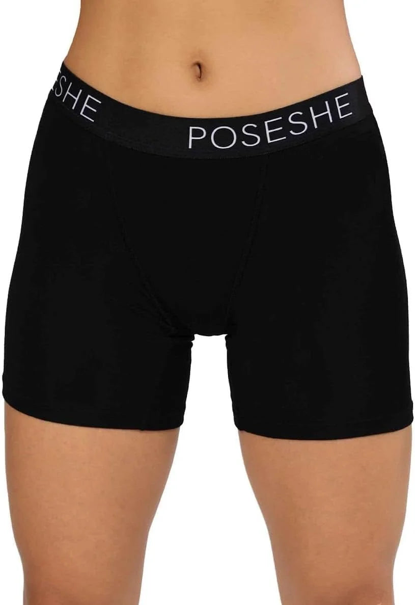 POSESHE Womens Boy Shorts Underwear Boxer Briefs MicroModal 6" Inseam, S-5X