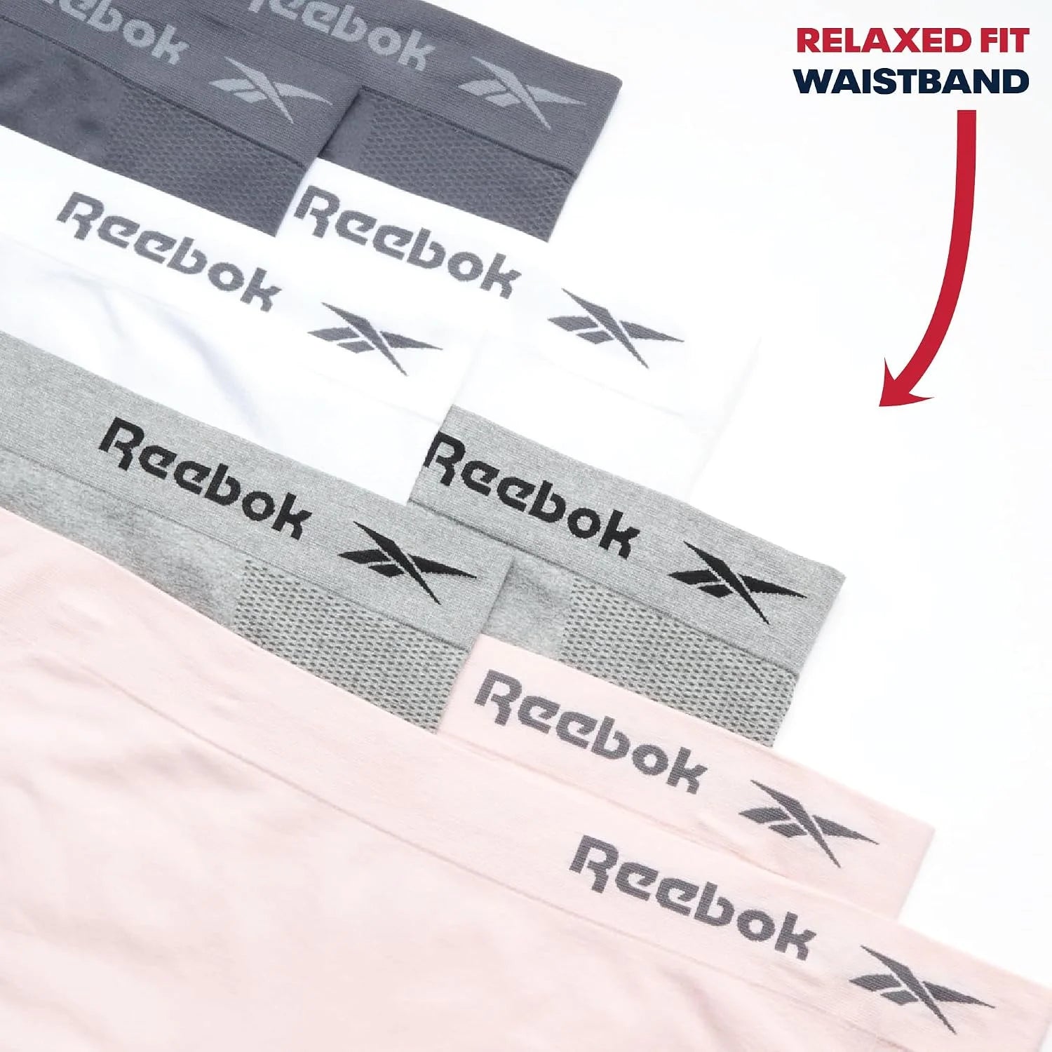 Reebok Womens Boyshorts 8 Pack 6'' Inseam Long Leg Performance Underwear