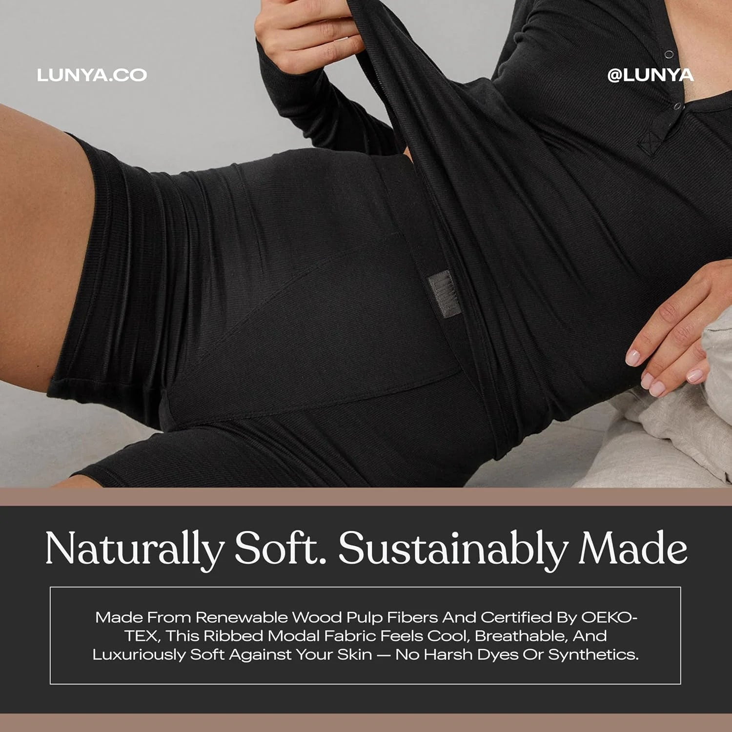 Lunya Soft Modal Rib Boyshort Underwear for Women - No-Rise Crotch Seam Women Boxer - Made with Tencel Modal and Elastane