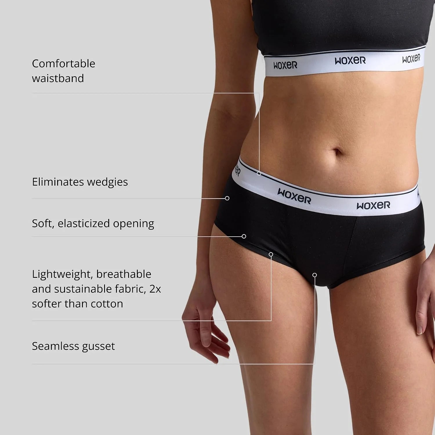 Woxer Women’s Classic Seamless Boyshort Panties, Soft Modal Fabric with No Roll Inseam, Chafe-Free, Breathable Design