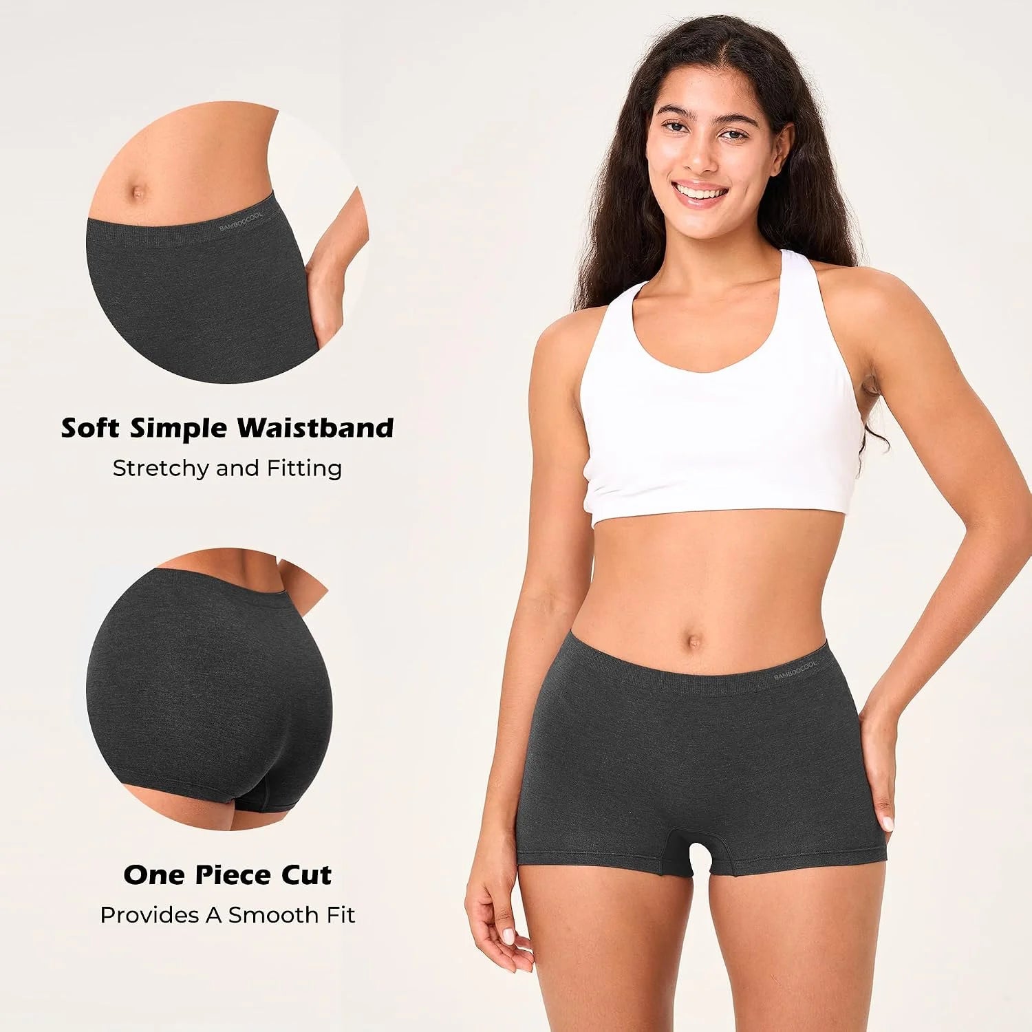 BAMBOO COOL Womens Boyshorts Underwear Cooling Soft Boxer Briefs Panties