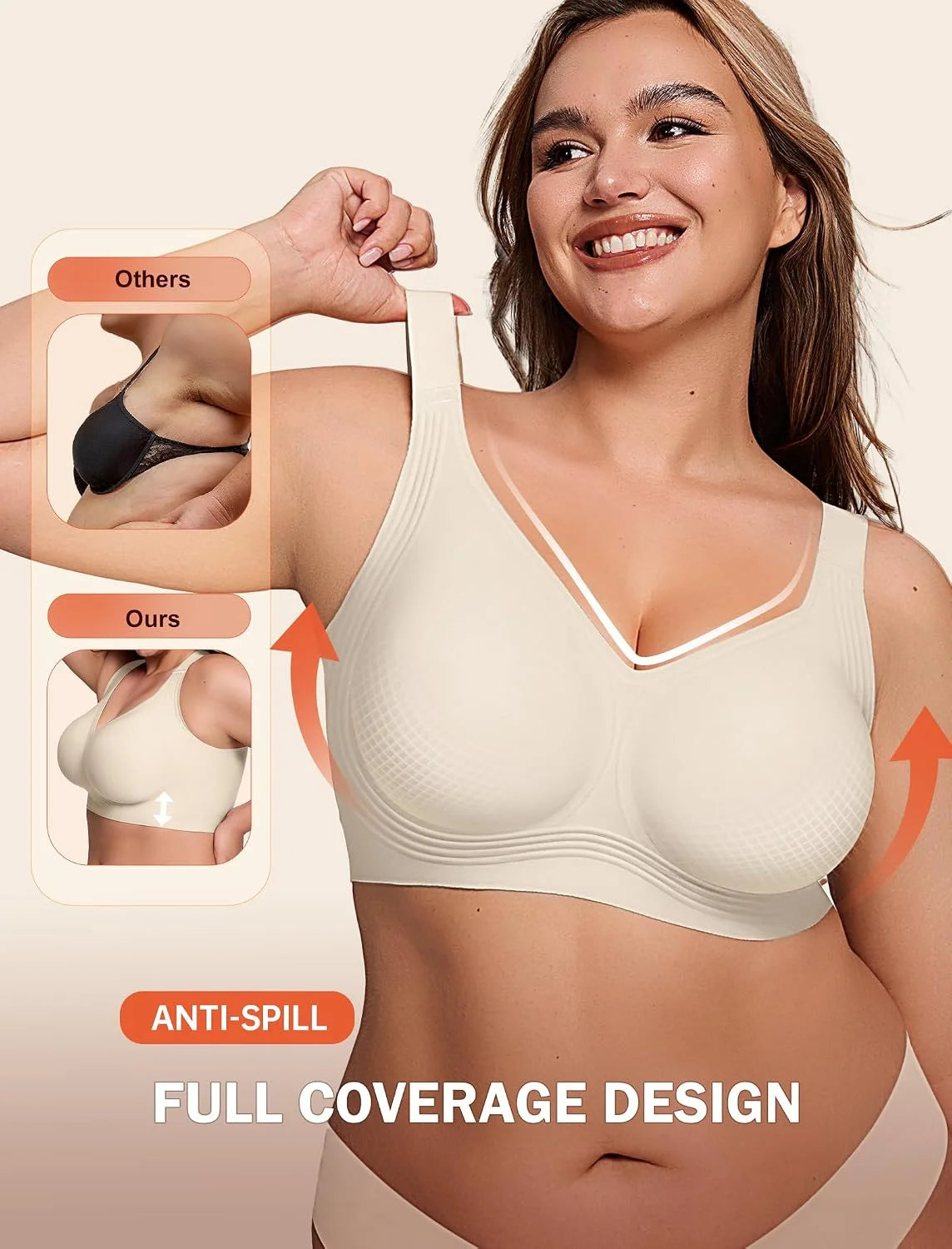 LetsJoli Jelly Bras for Women No Underwire Plus Size Push Up Supportive