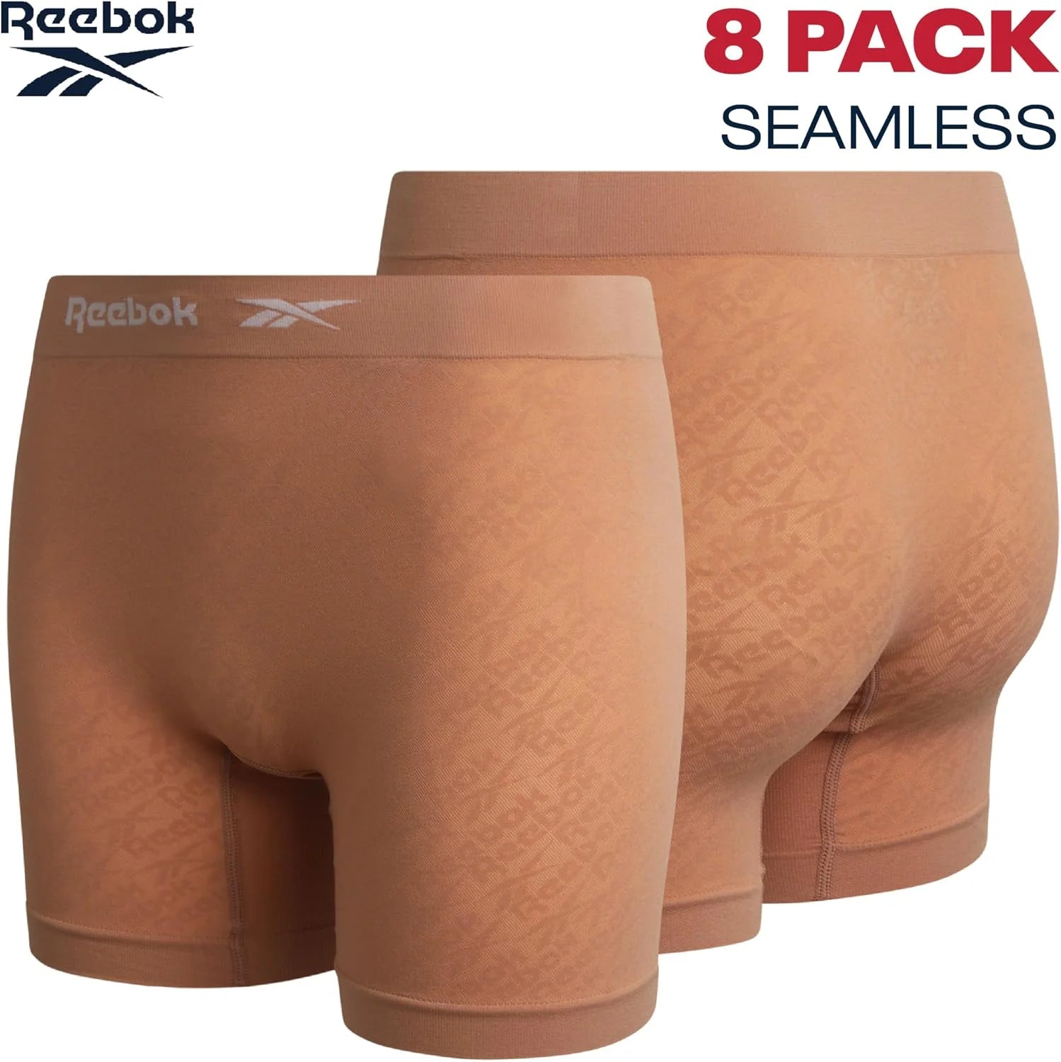 Reebok Womens Boyshorts 8 Pack 6'' Inseam Long Leg Performance Underwear
