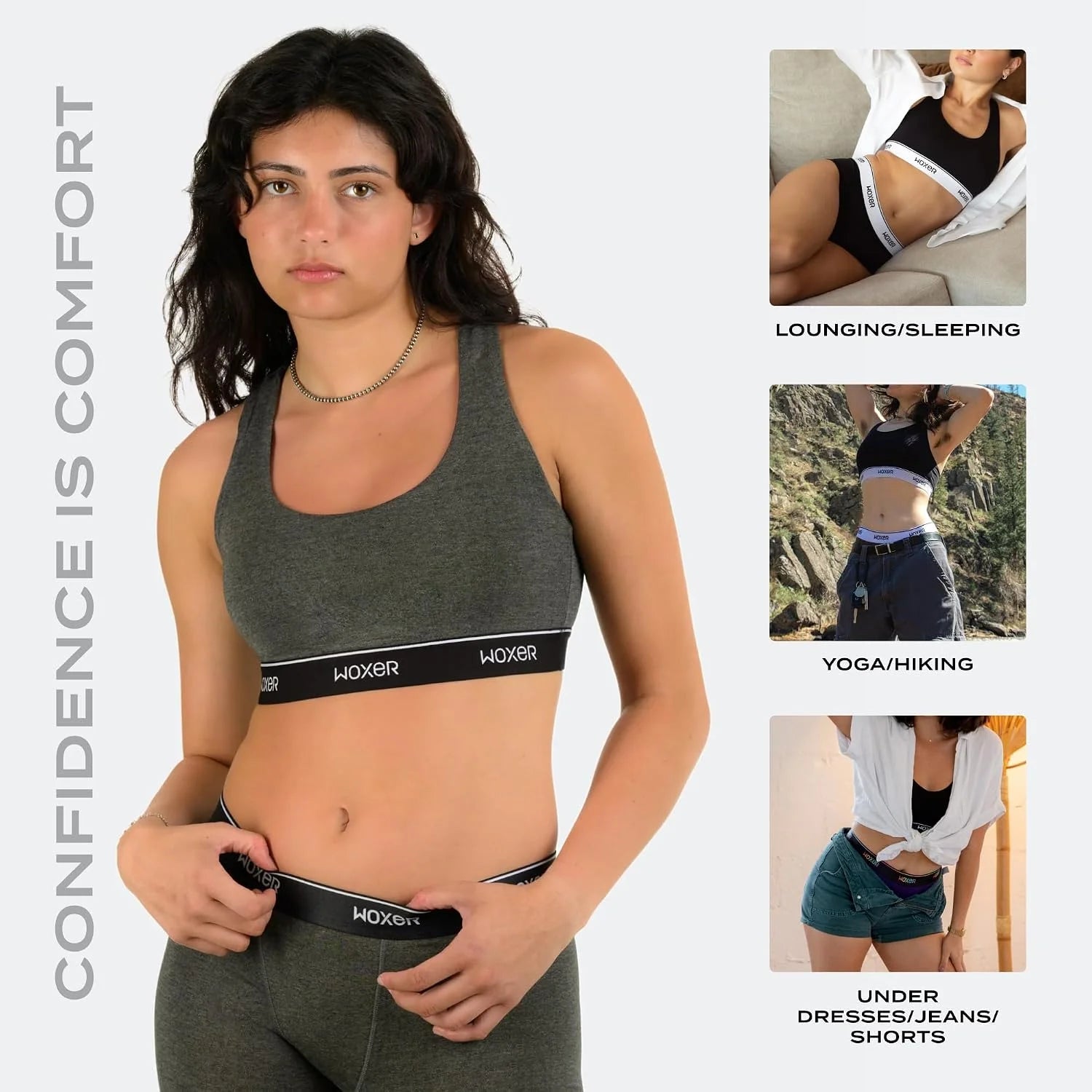 Woxer Boss Bralette for Women – Wireless, Seamless Racerback – Modal Sports Bra, Lounge, Sleep Bralette, Wireless Bra