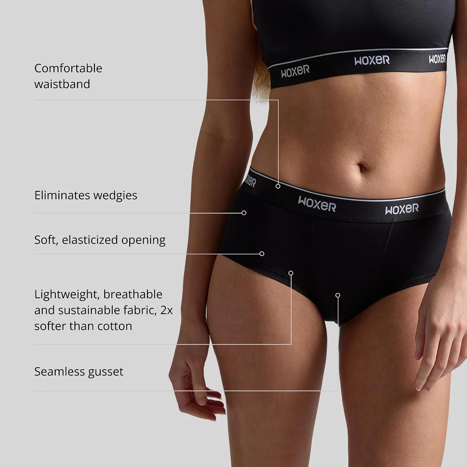 Woxer Women’s Classic Seamless Boyshort Panties, Soft Modal Fabric with No Roll Inseam, Chafe-Free, Breathable Design