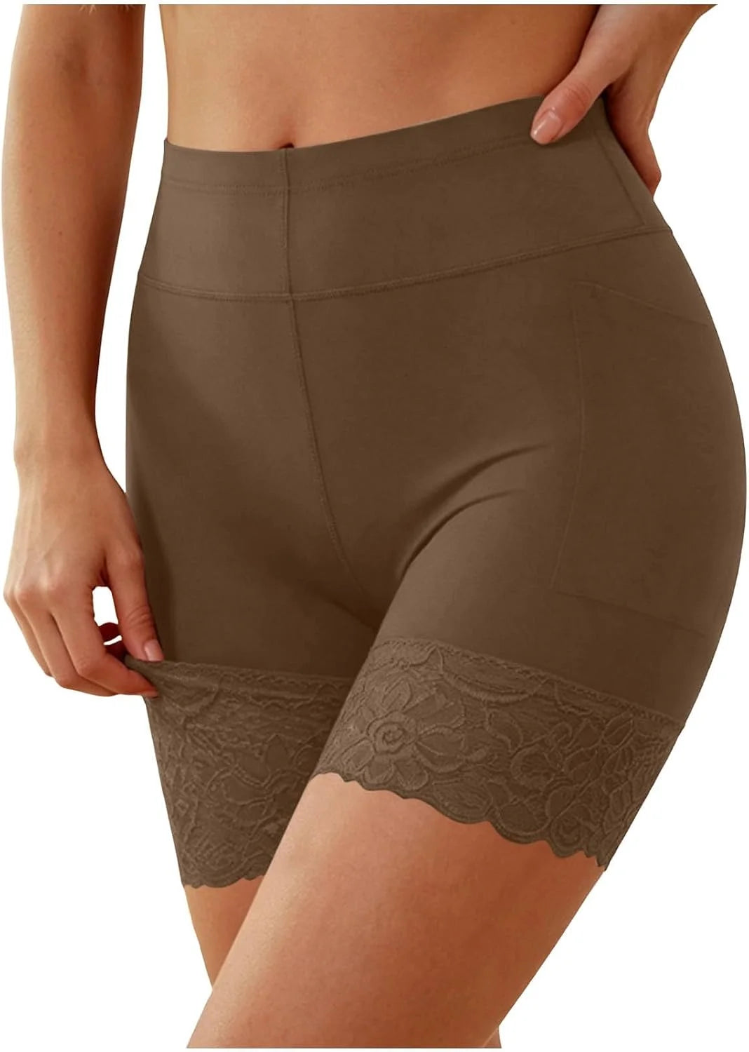 Womens Lace Hem Boyshort Panties Seamless Butt Lifting Underwear