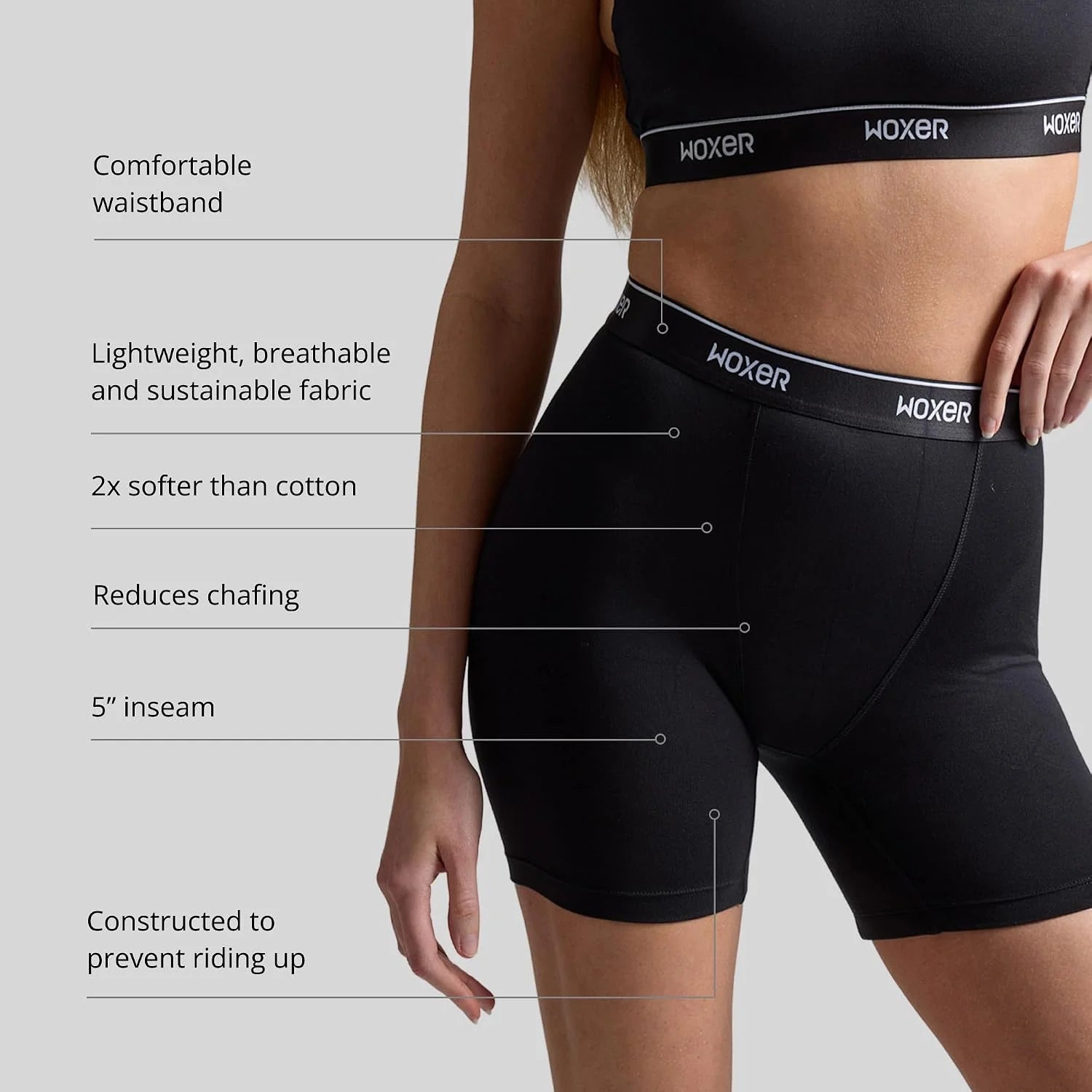 Woxer Womens Baller 5" High Waisted Boy Shorts Underwear – Seamless Boxer Briefs, Boyshort Panties, No Show Women’s Boxers