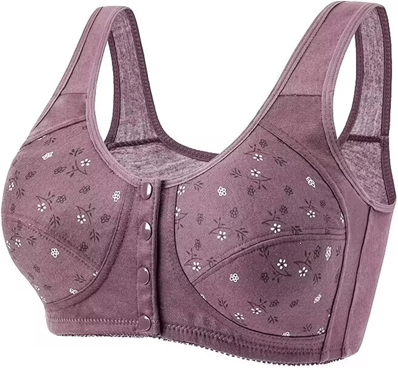 Daisy Bras for Older Women Front Button Close Convenient Everyday Bra 2025 New Comfortable No Underwire Gathering Bra