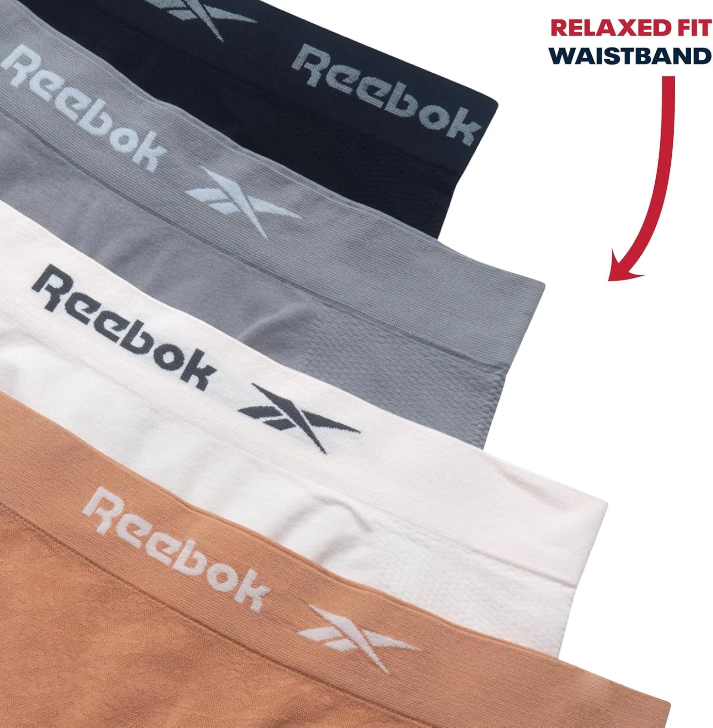 Reebok Womens Boyshorts 8 Pack 6'' Inseam Long Leg Performance Underwear