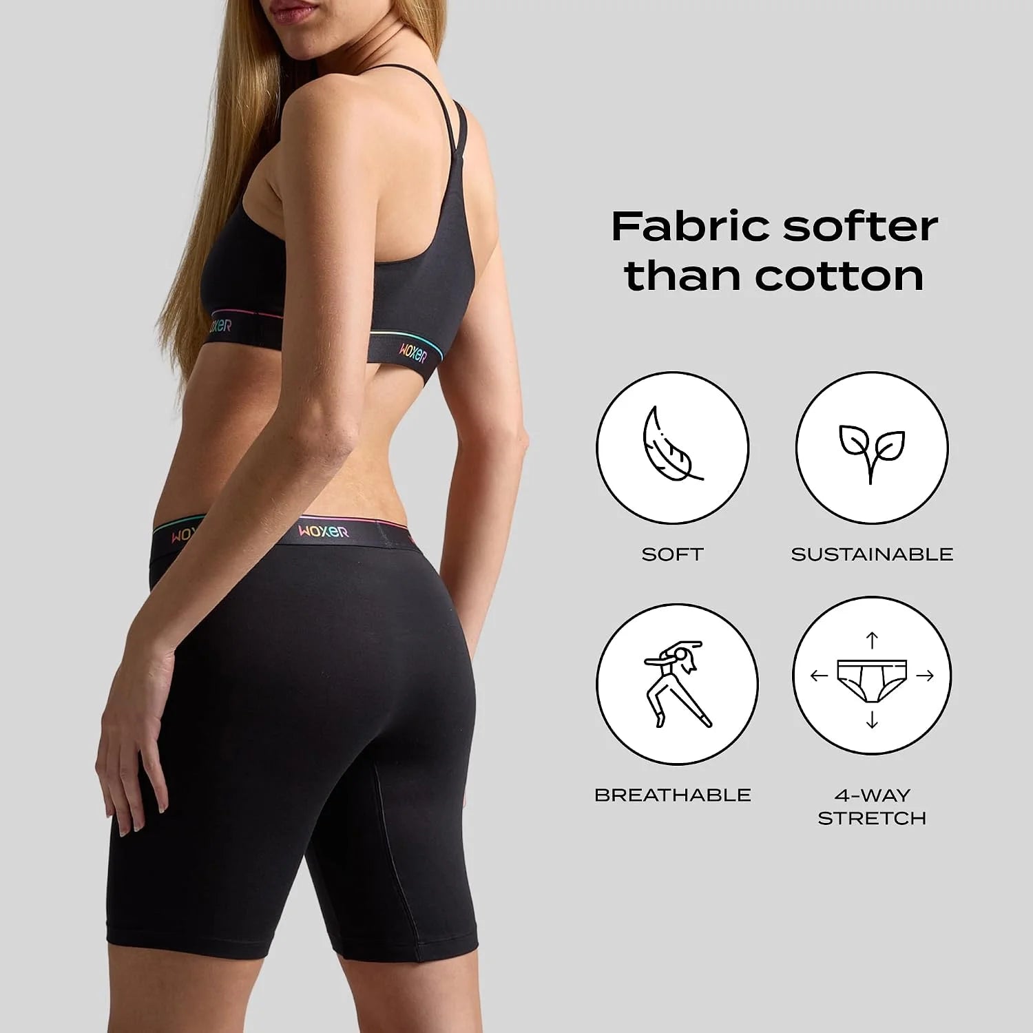 Woxer Womens Boxers - Biker 9" Boy Shorts Underwear for Women, Modal Boxer Briefs, Chafe Free, Womens Underwear