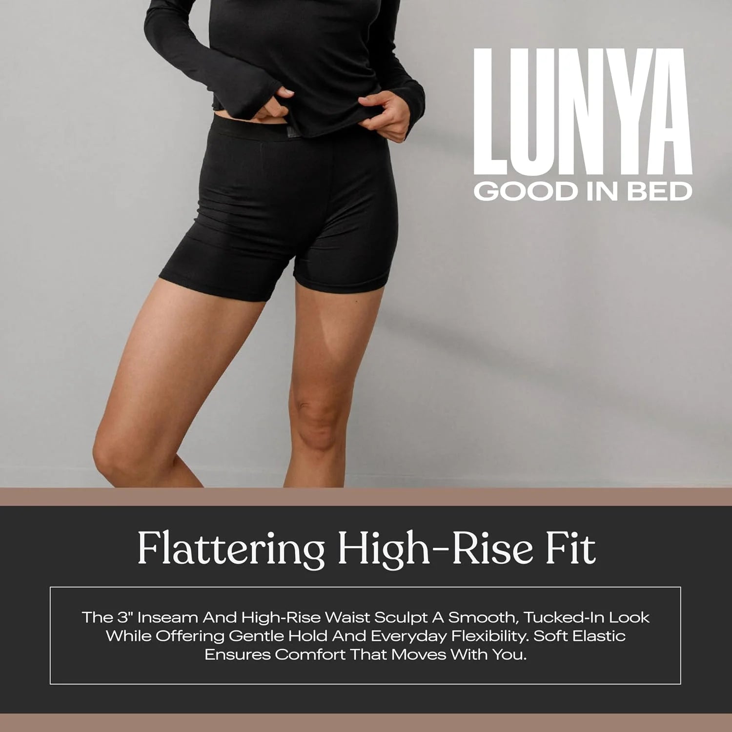 Lunya Soft Modal Rib Boyshort Underwear for Women - No-Rise Crotch Seam Women Boxer - Made with Tencel Modal and Elastane