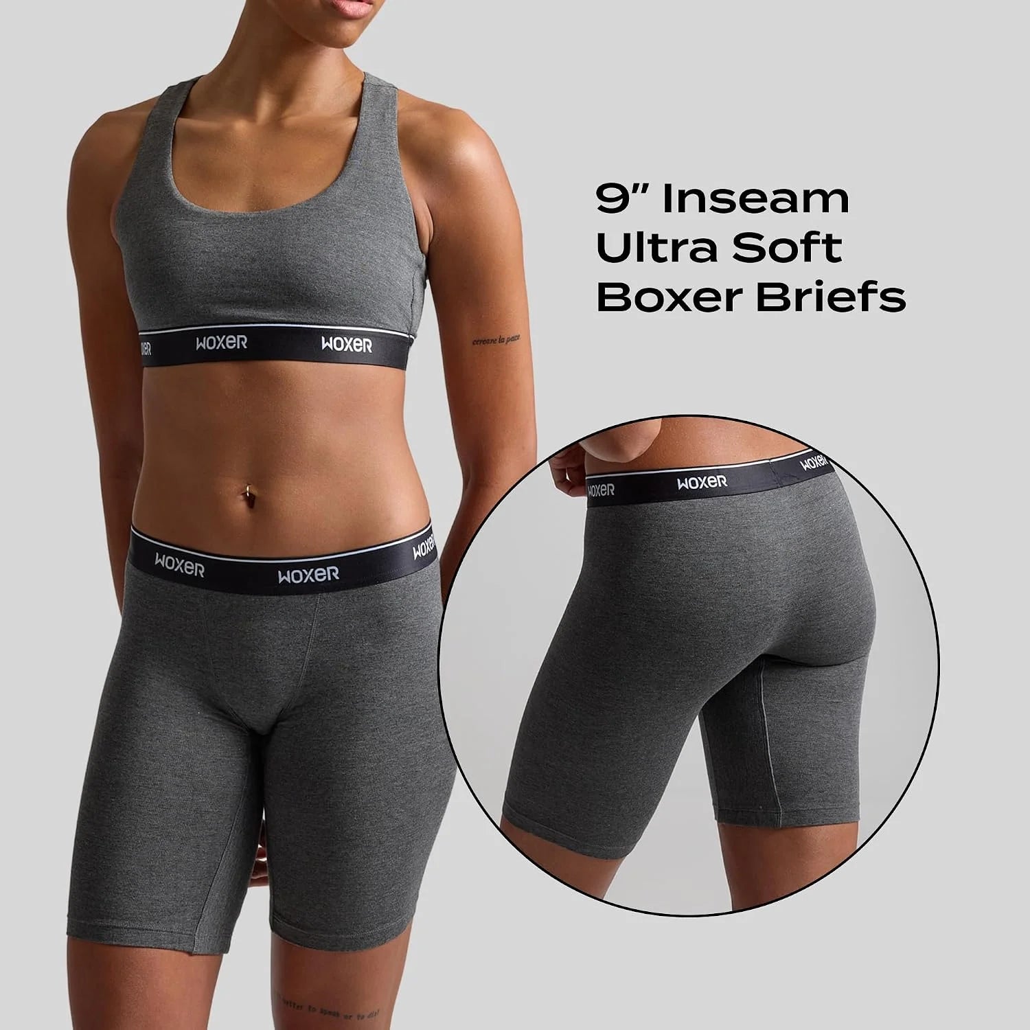 Woxer Womens Boxers - Biker 9" Boy Shorts Underwear for Women, Modal Boxer Briefs, Chafe Free, Womens Underwear