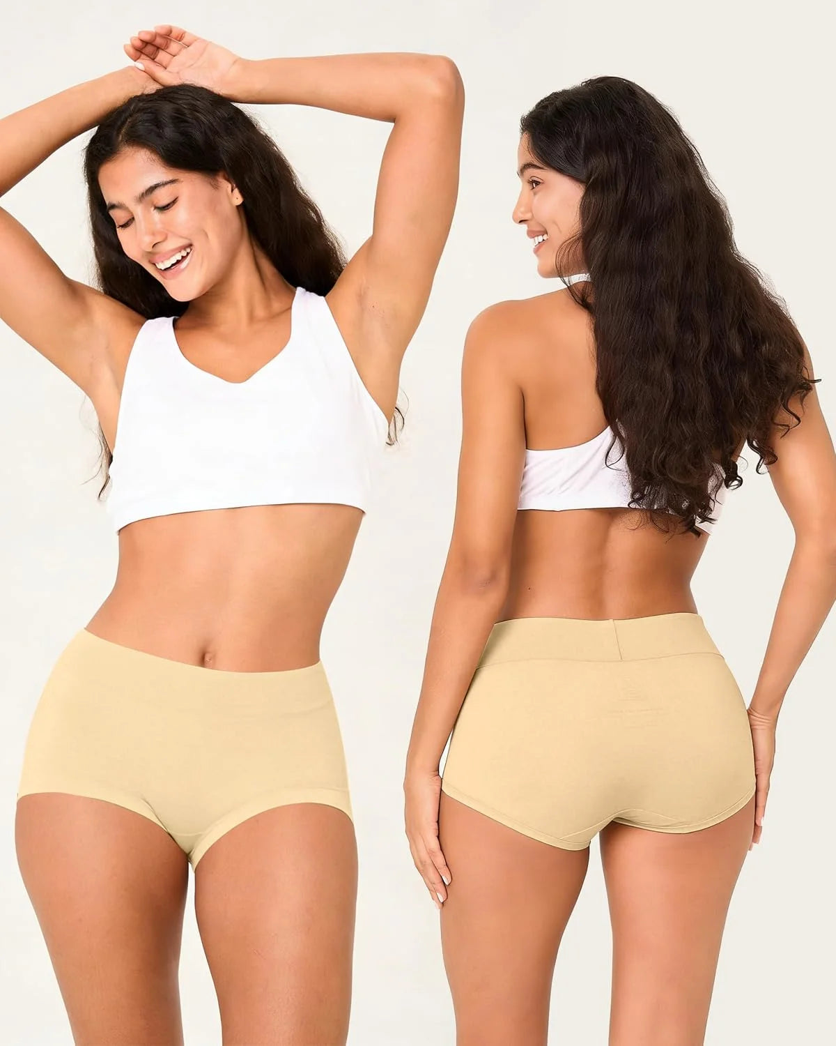 BAMBOO COOL Womens Boy Shorts Underwear High Waisted Boxer Briefs 5 Pack