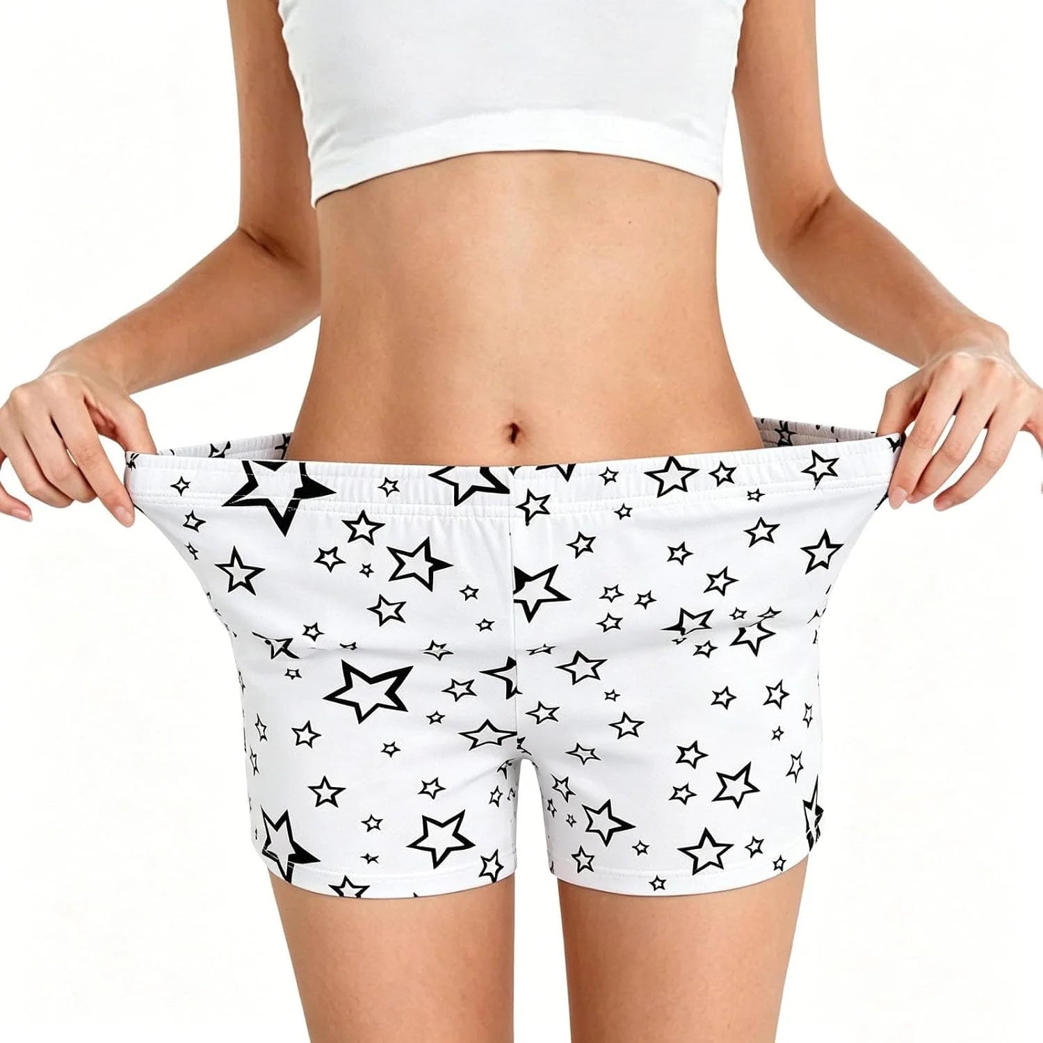 Women's Boyshorts Underwear Cute Stars Print Boxer Briefs Full Coverage Lounge Bottom Breathable Panties