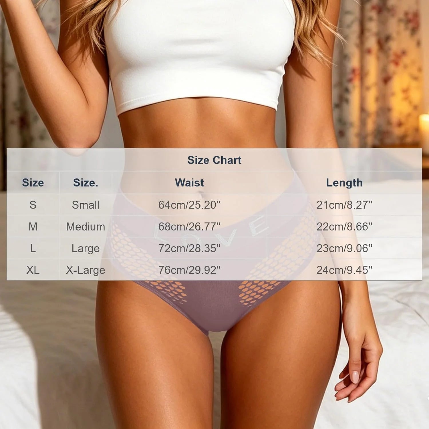 Womens LOVE Letter Hollow Seamless Briefs Breathable Panties