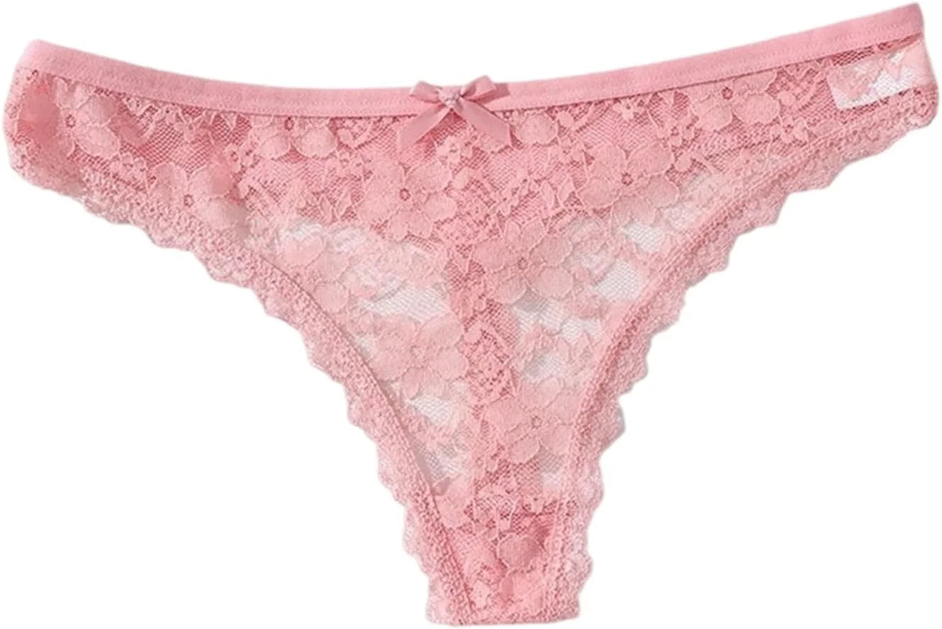 Sexy Lace Bow Low Waist Panties for Women Underwear Brief