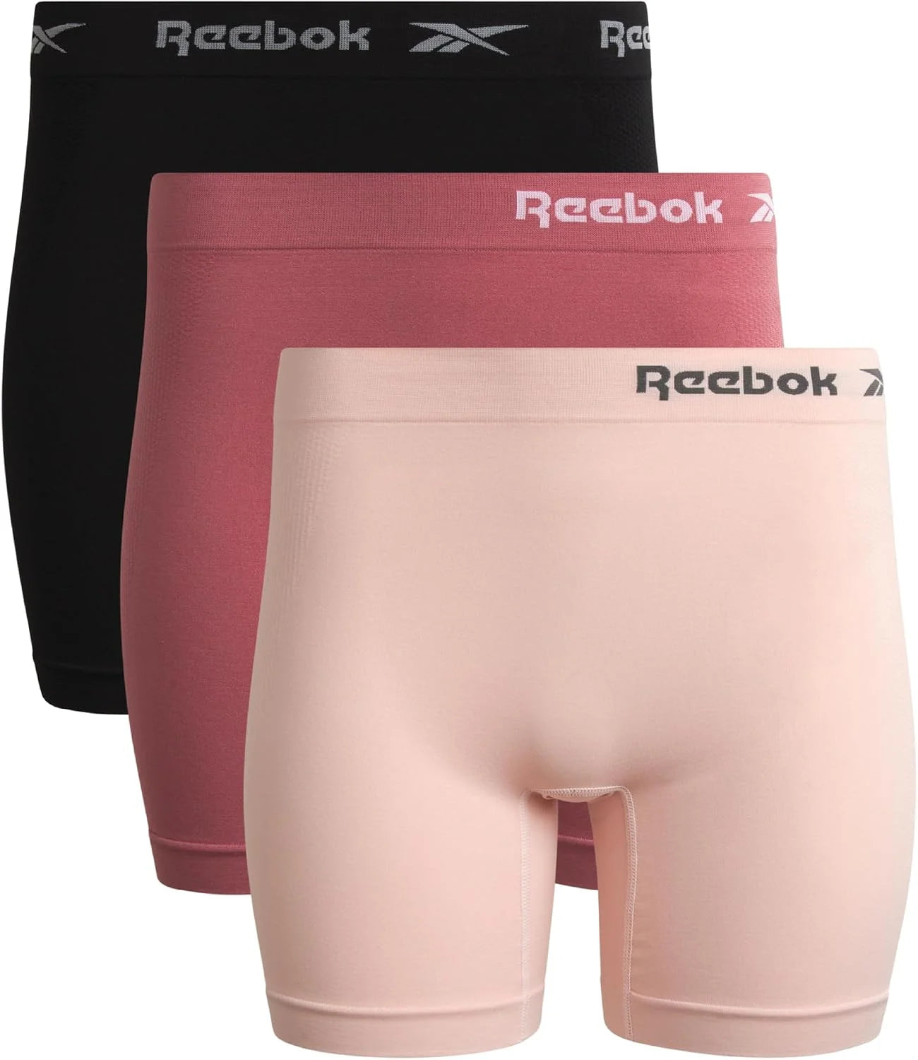 Reebok Womens Boyshorts 3 Pack Long Leg Performance Underwear 6" Inseam