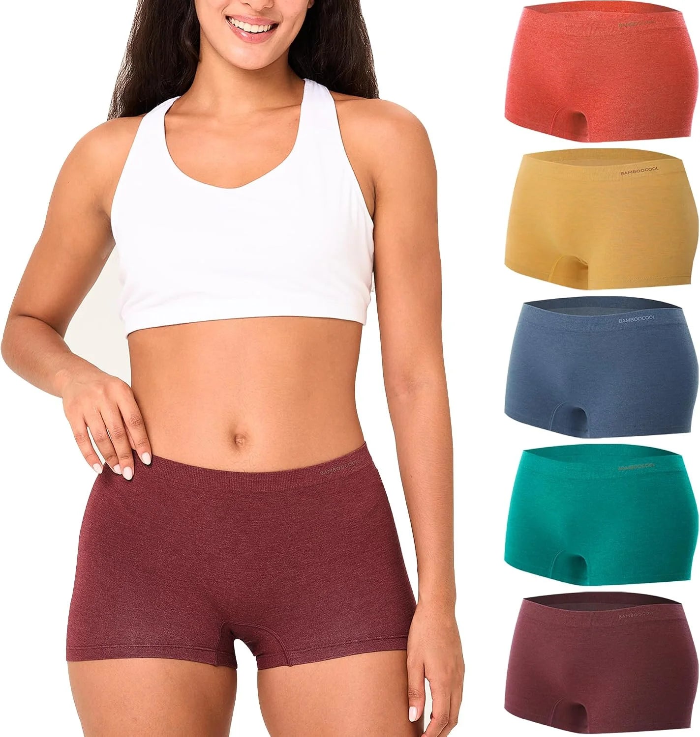 BAMBOO COOL Womens Boyshorts Underwear Cooling Soft Boxer Briefs Panties