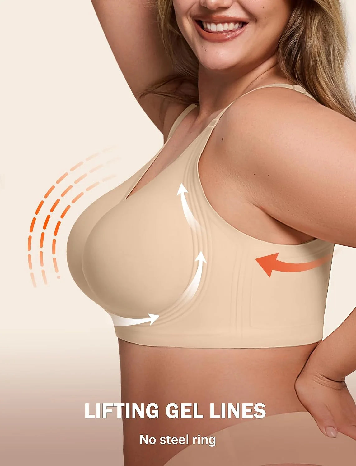 LetsJoli Jelly Bras for Women No Underwire Plus Size Push Up Supportive