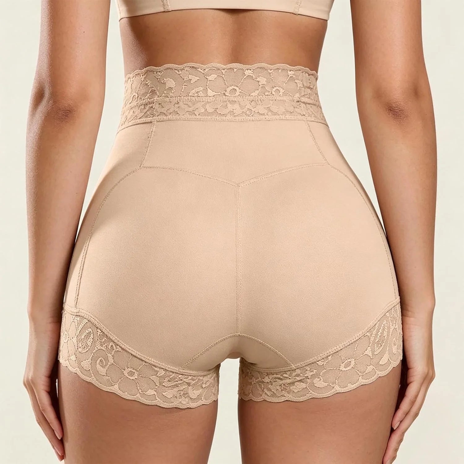 Women's Lace Trim Boyshorts Underwear Panties - Seamless High Waisted Full Coverage Boxer Briefs