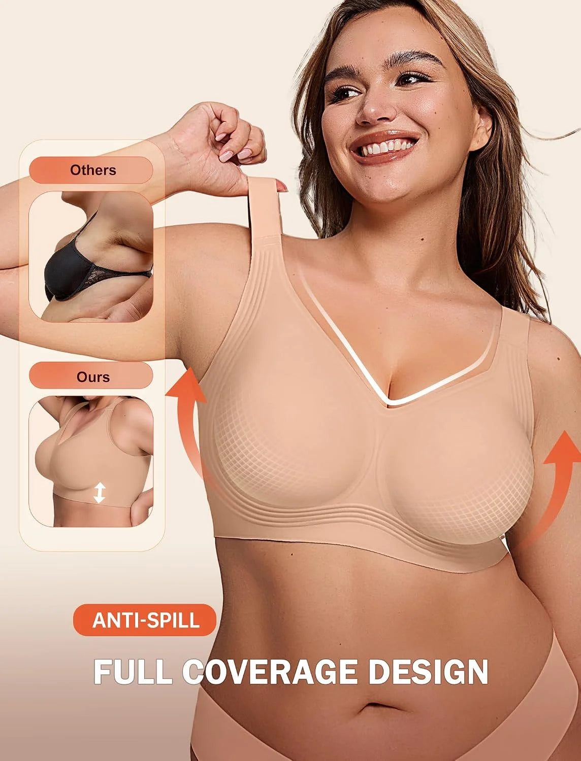 LetsJoli Jelly Bras for Women No Underwire Plus Size Push Up Supportive