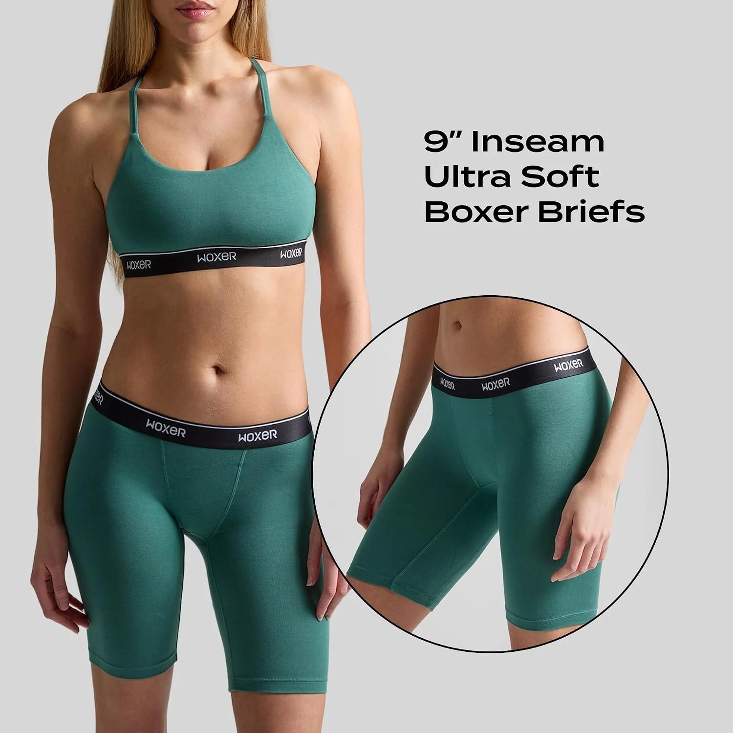 Woxer Womens Boxers - Biker 9" Boy Shorts Underwear for Women, Modal Boxer Briefs, Chafe Free, Womens Underwear