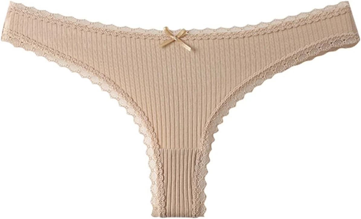 Lace Trim Low Waist Panties for Women Breathable Sexy Underwear