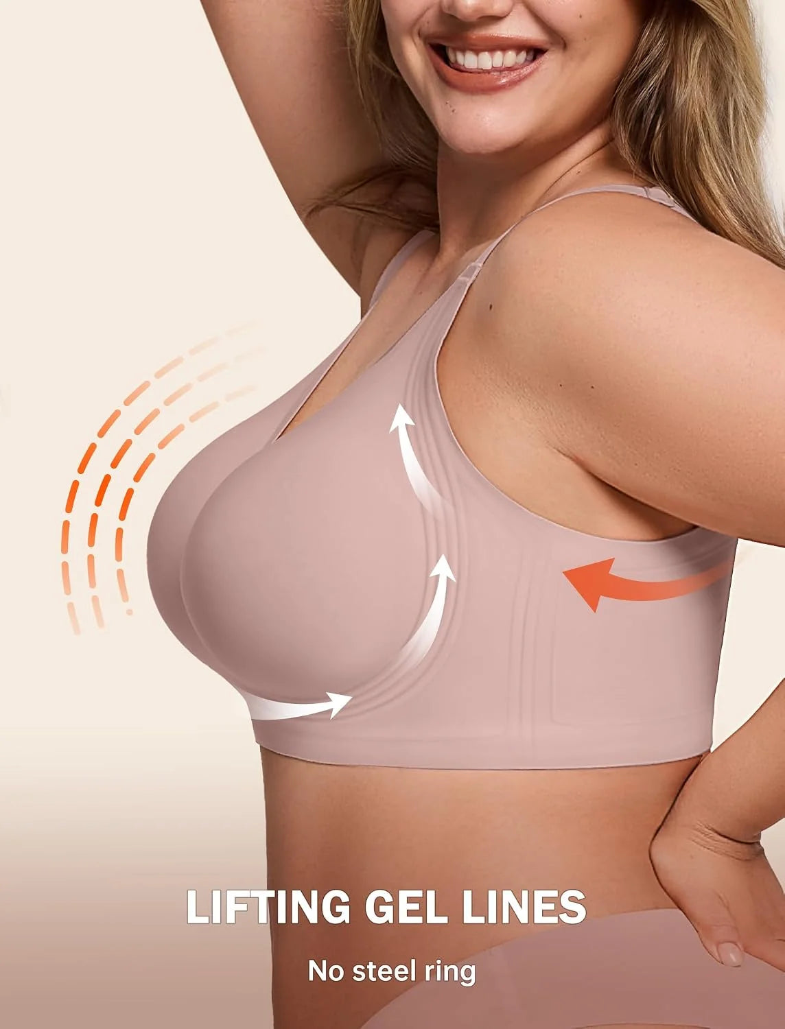LetsJoli Jelly Bras for Women No Underwire Plus Size Push Up Supportive