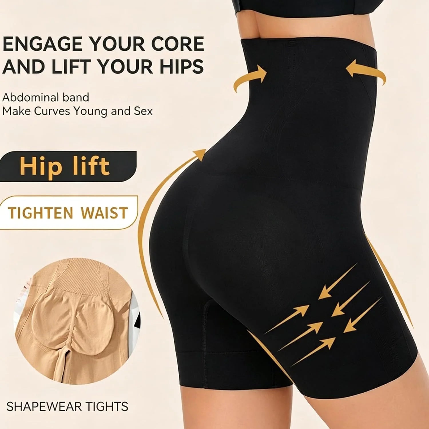 HGps8w Women's Tummy Control Shapewear Shorts - Seamless High Waisted Body Shaper Slimming Underwear Boxer Briefs