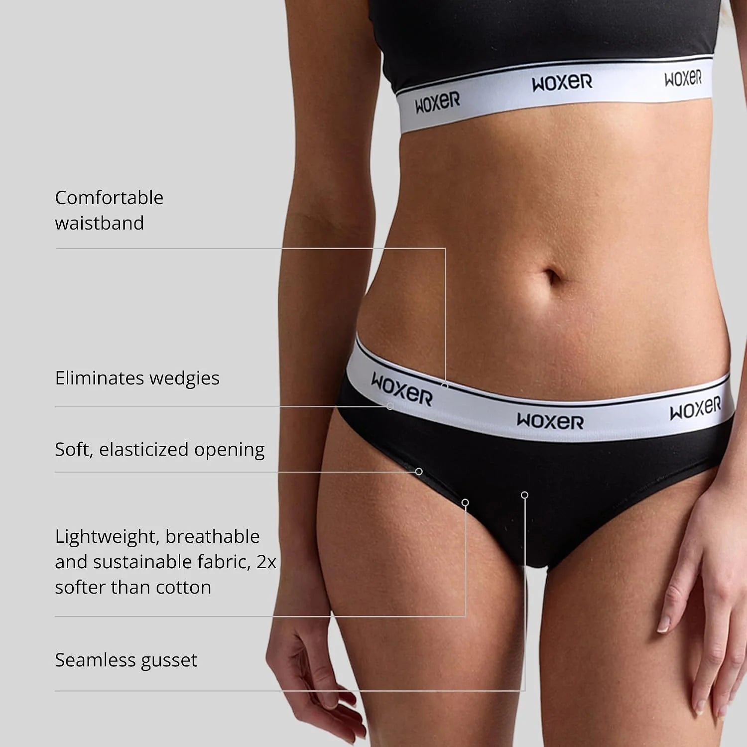 Woxer Women’s Seamless Bikini Underwear – Soft Modal, Chafe-Free, Moisture-Wicking Bikini Style Panties –Tag-Free Design