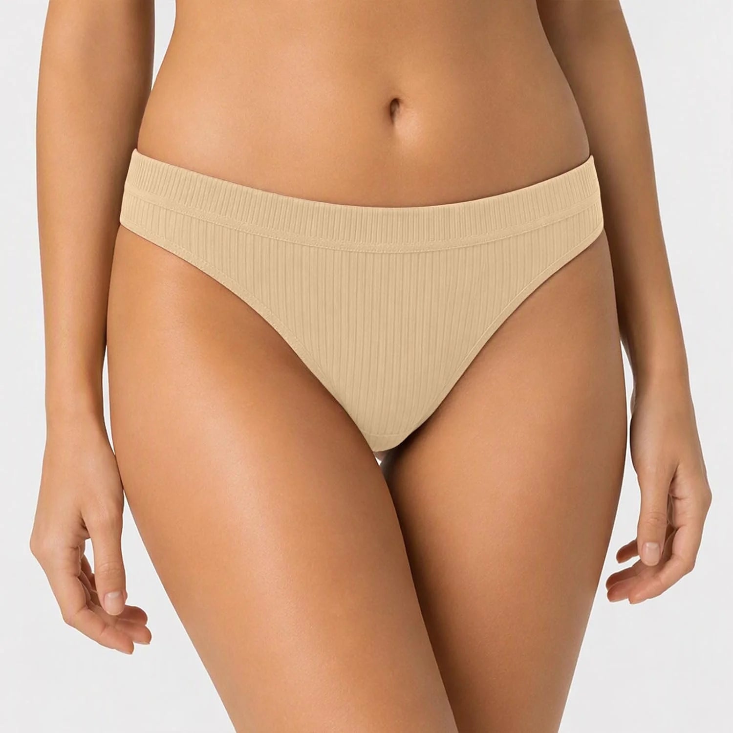Sexy Low Waist Ribbed Underwear for Women Seamless Sporty Panties