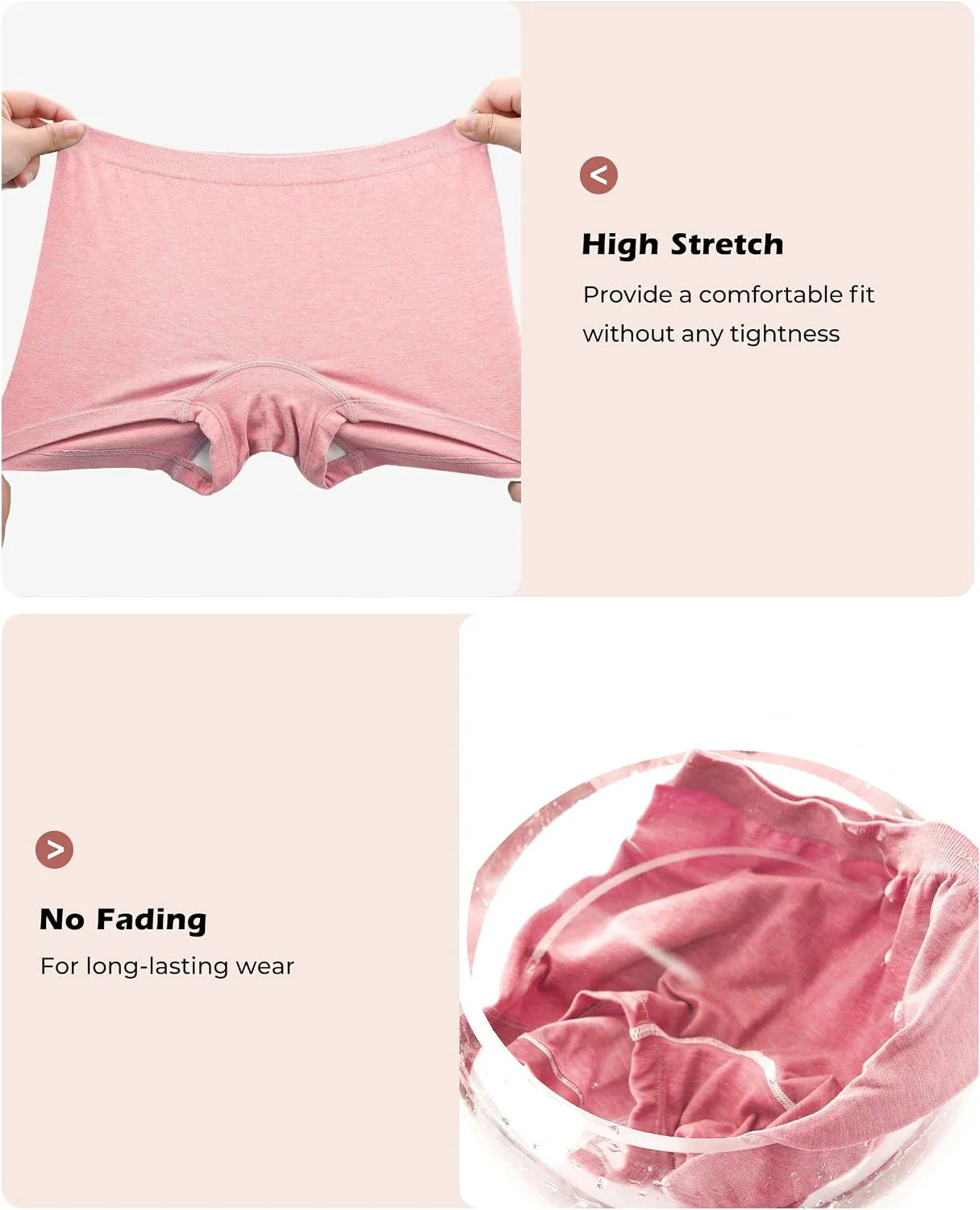 BAMBOO COOL Womens Boyshorts Underwear Cooling Soft Boxer Briefs Panties