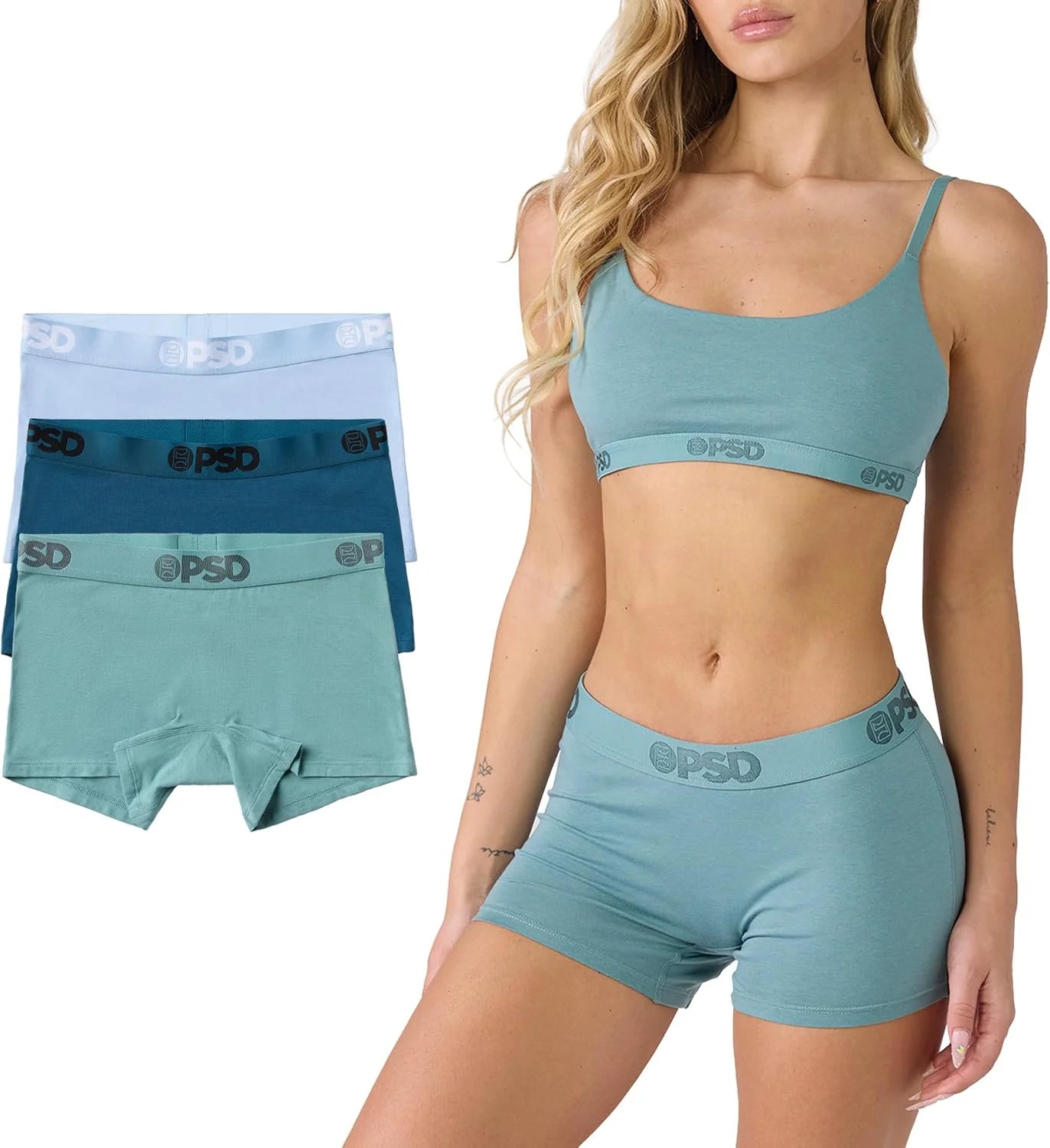 PSD Women's Various Print Boy Shorts - Full Coverage Women's Underwear - Comfortable Stretch Panties for Women