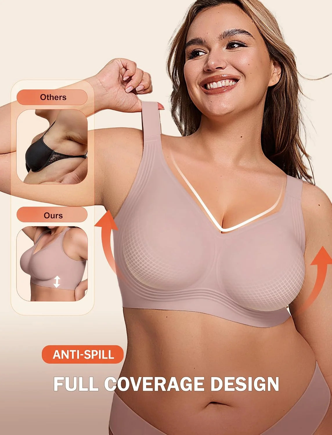LetsJoli Jelly Bras for Women No Underwire Plus Size Push Up Supportive