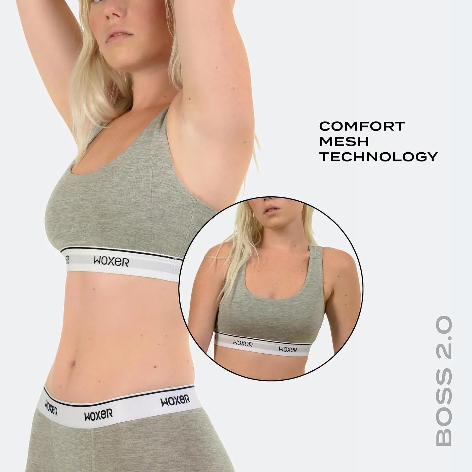Woxer Boss Bralette for Women – Wireless, Seamless Racerback – Modal Sports Bra, Lounge, Sleep Bralette, Wireless Bra