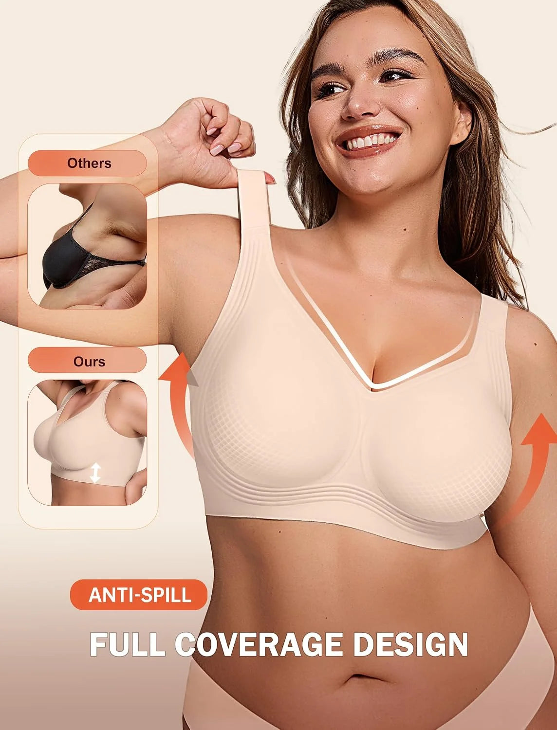 LetsJoli Jelly Bras for Women No Underwire Plus Size Push Up Supportive