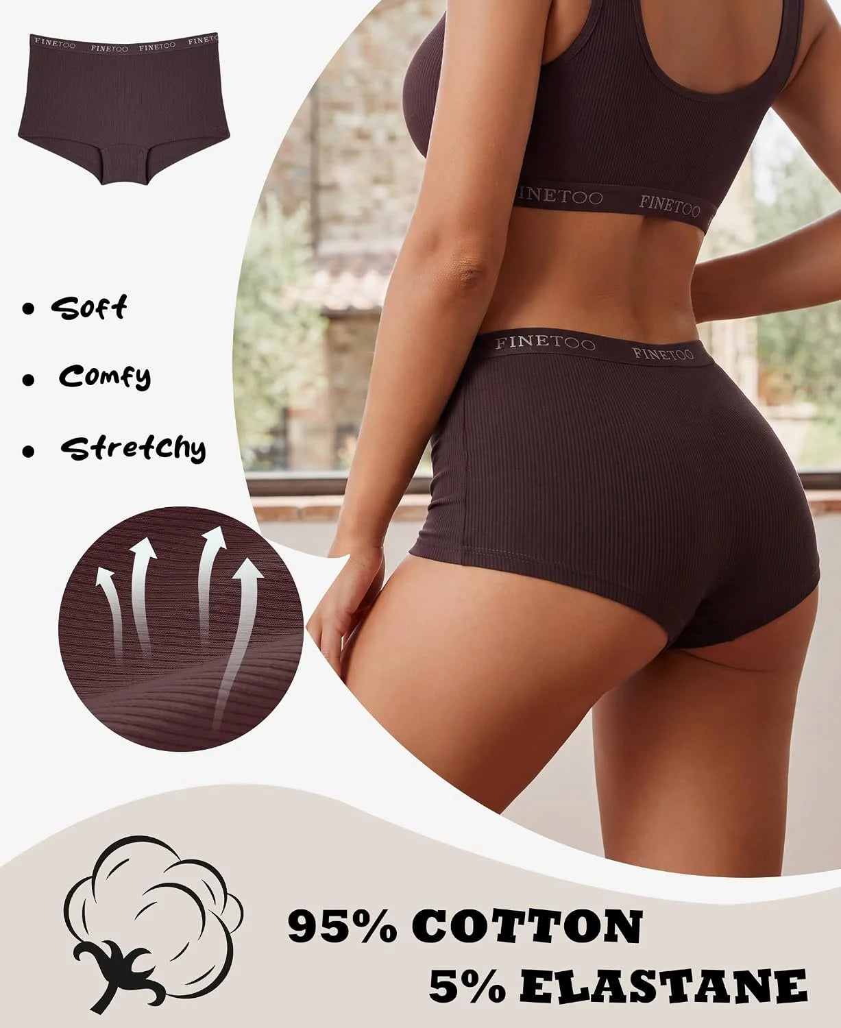 Cotton Boyshort Underwear for Women Boxer Briefs Ladies BoyShorts Panties