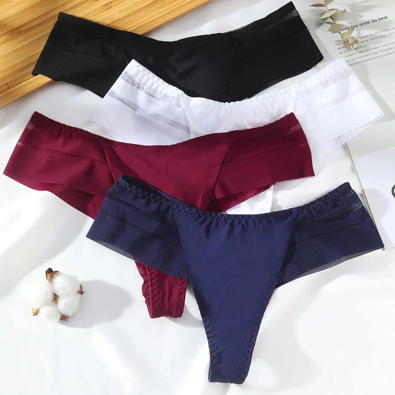 Plus Size Low Waist Thong for Women Seamless T Back Underwear