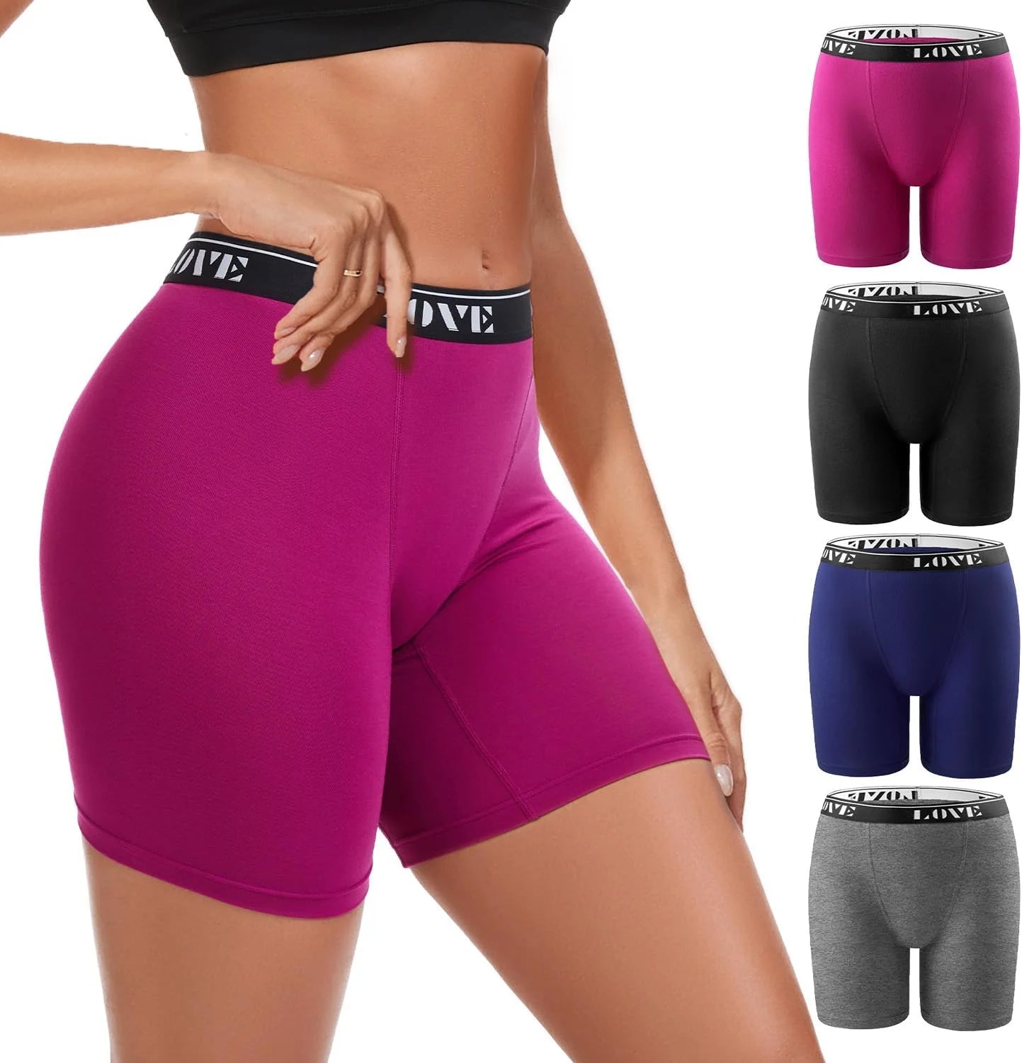 ALLBASE Womens Boxer Briefs High Waisted Modal Boy Shorts Underwear