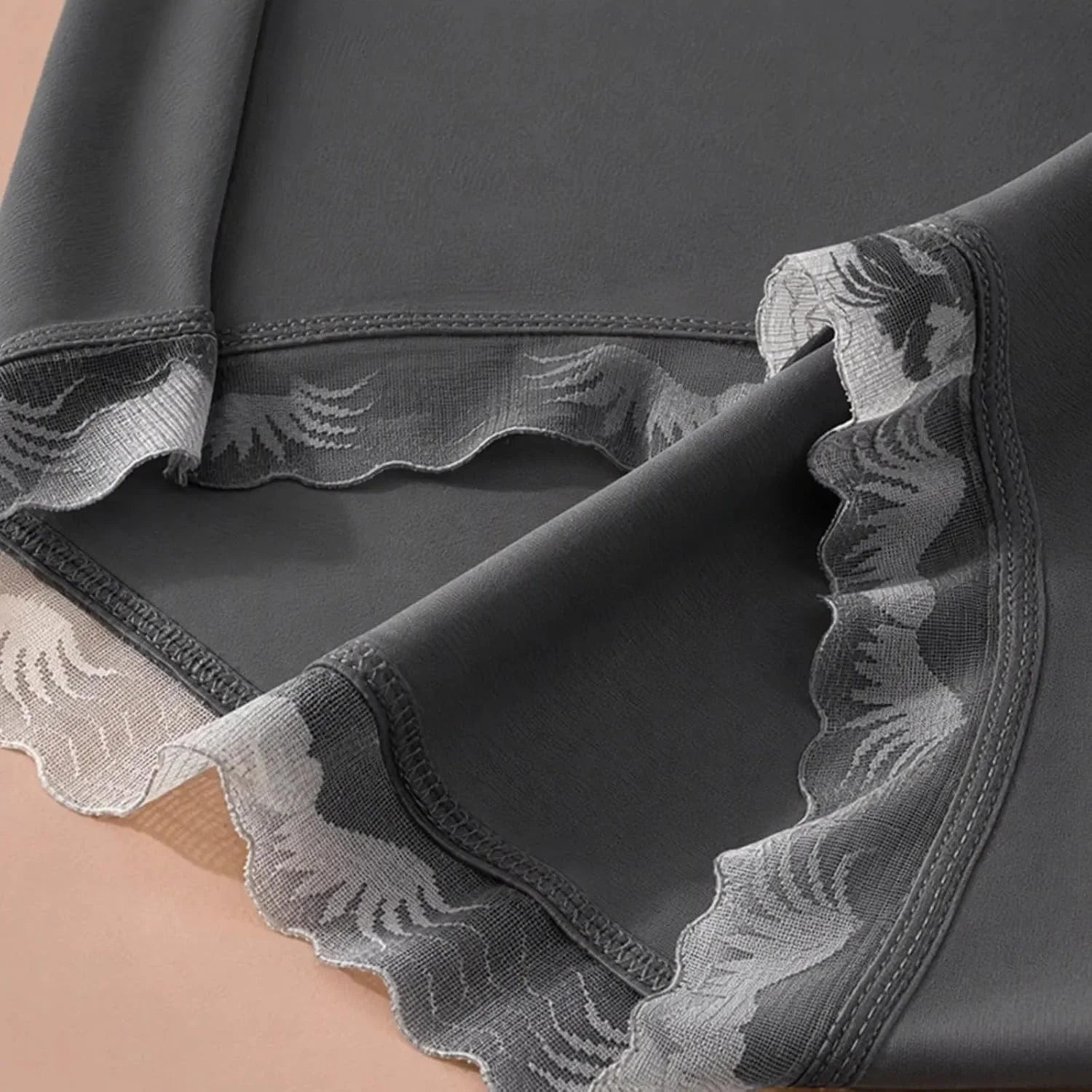 Womens Lace Trim Mid Waist Brief Underwear Comfortable Panties
