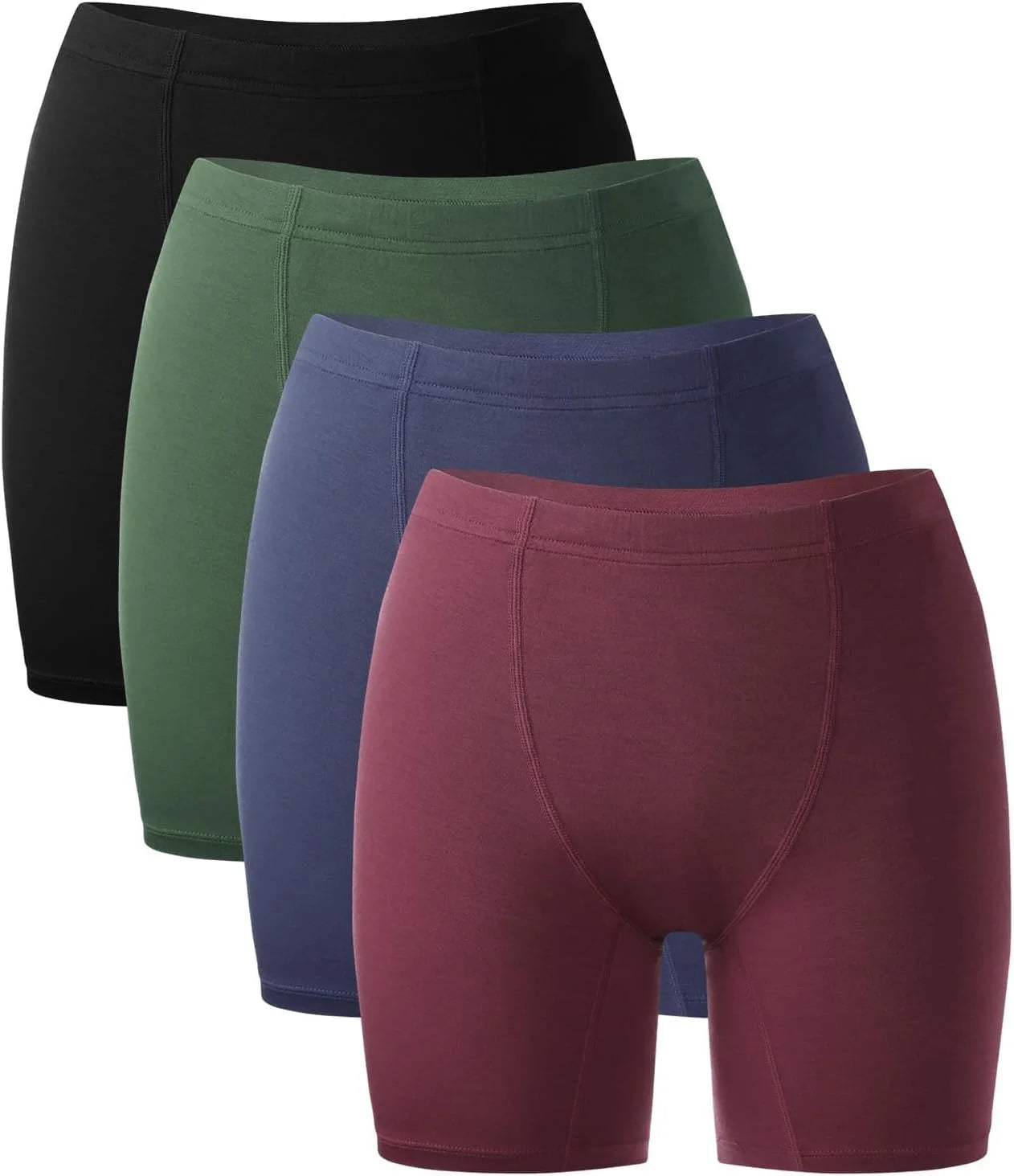 BAMBOO COOL Womens Boyshorts Underwear Boxer Briefs No Ride Up 4 Pack