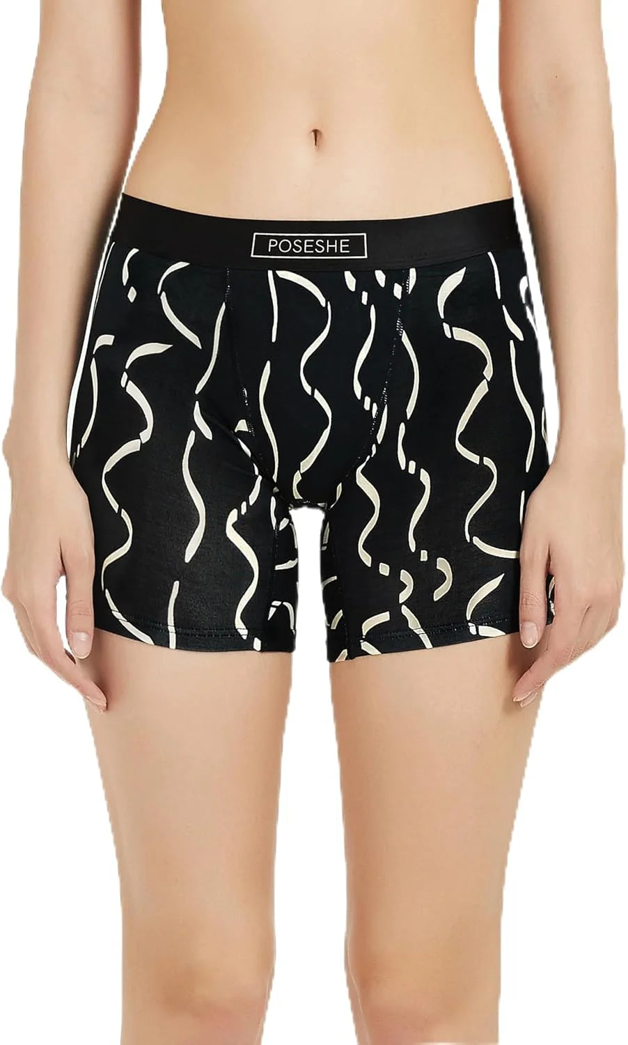 POSESHE Womens Boy Shorts Underwear Boxer Briefs MicroModal 6" Inseam, S-5X