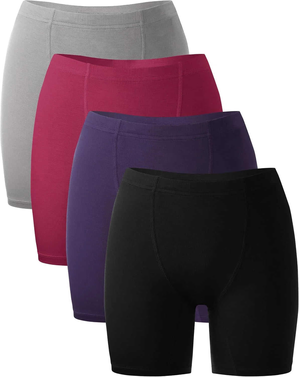BAMBOO COOL Womens Boyshorts Underwear Boxer Briefs No Ride Up 4 Pack