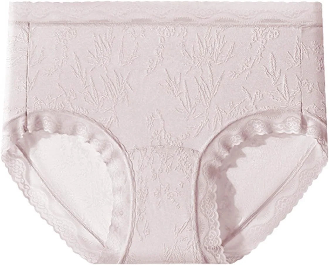 Lace Trim Mid Waist Soft Underwear for Women Comfort Daily Briefs