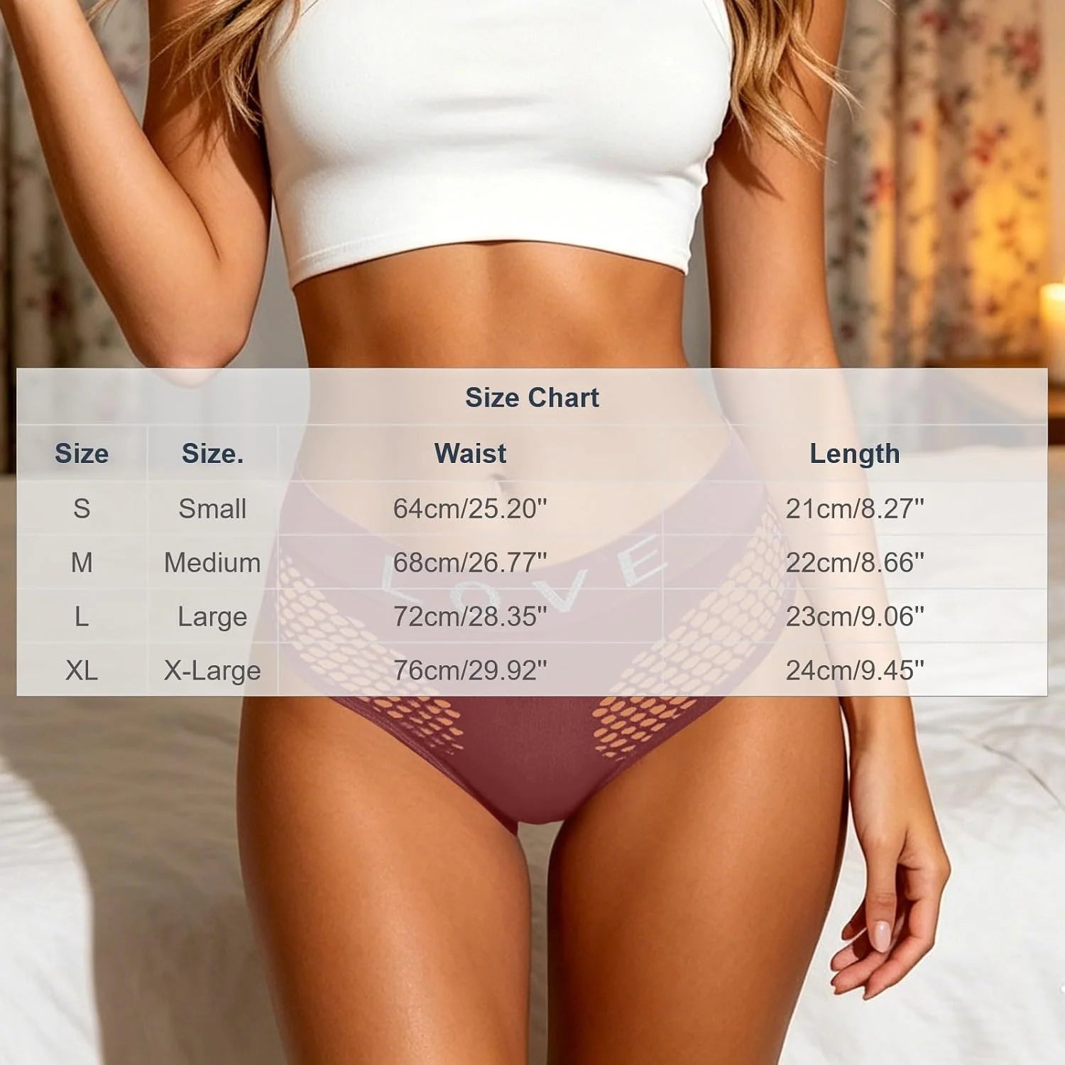 Womens LOVE Letter Hollow Seamless Briefs Breathable Panties