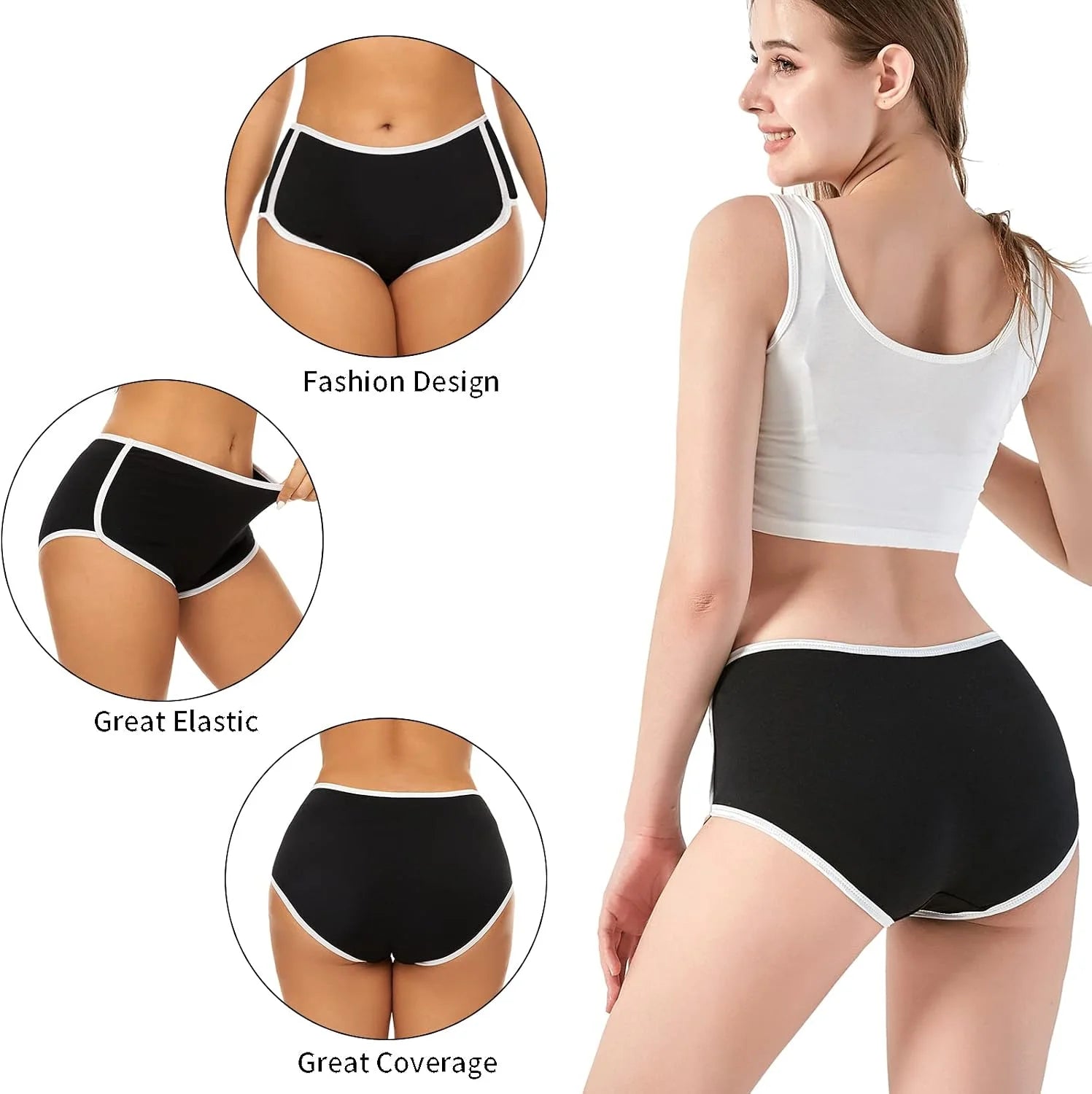 Mordlanka Women Boyshorts Underwear Cotton Panties Stretch Boxer Brief…