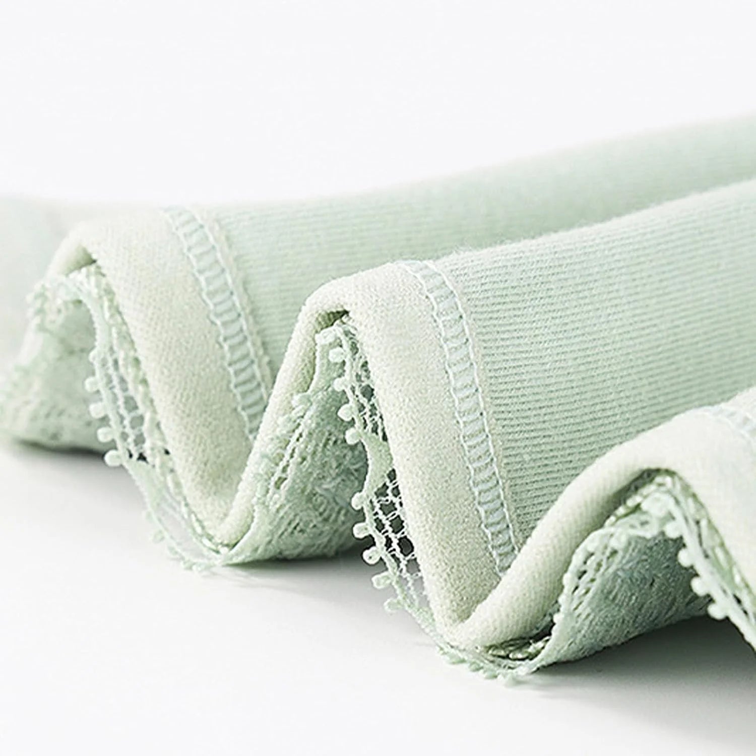 Mid Waist Lace Trim Cotton Briefs for Women Comfort Underwear