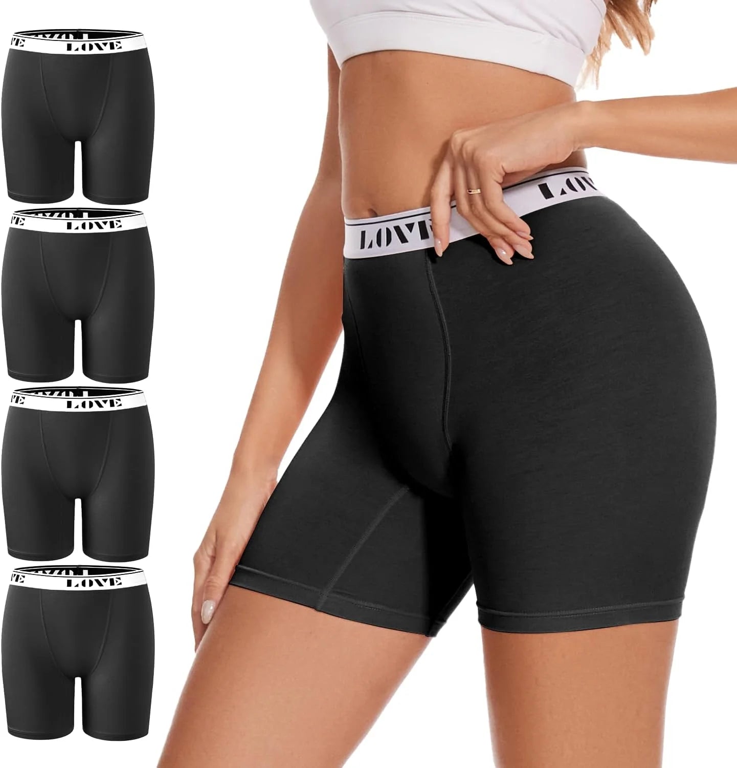 ALLBASE Womens Boxer Briefs High Waisted Modal Boy Shorts Underwear