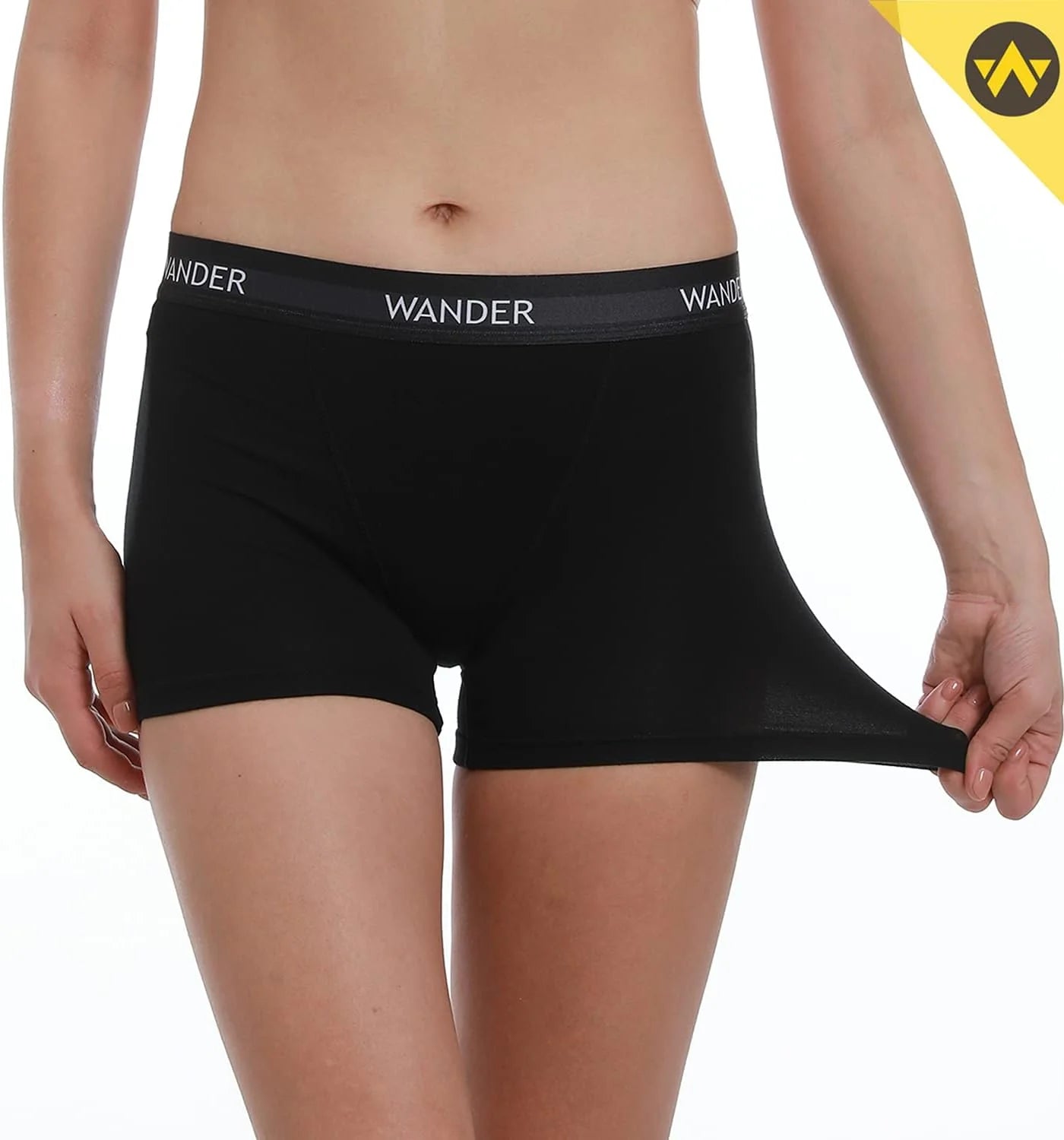WANDER Womens Boxer Briefs Underwear Anti Chafing Soft Stretch Boy Shorts Panties for Ladies 3"/5" Inseam 2 Pack