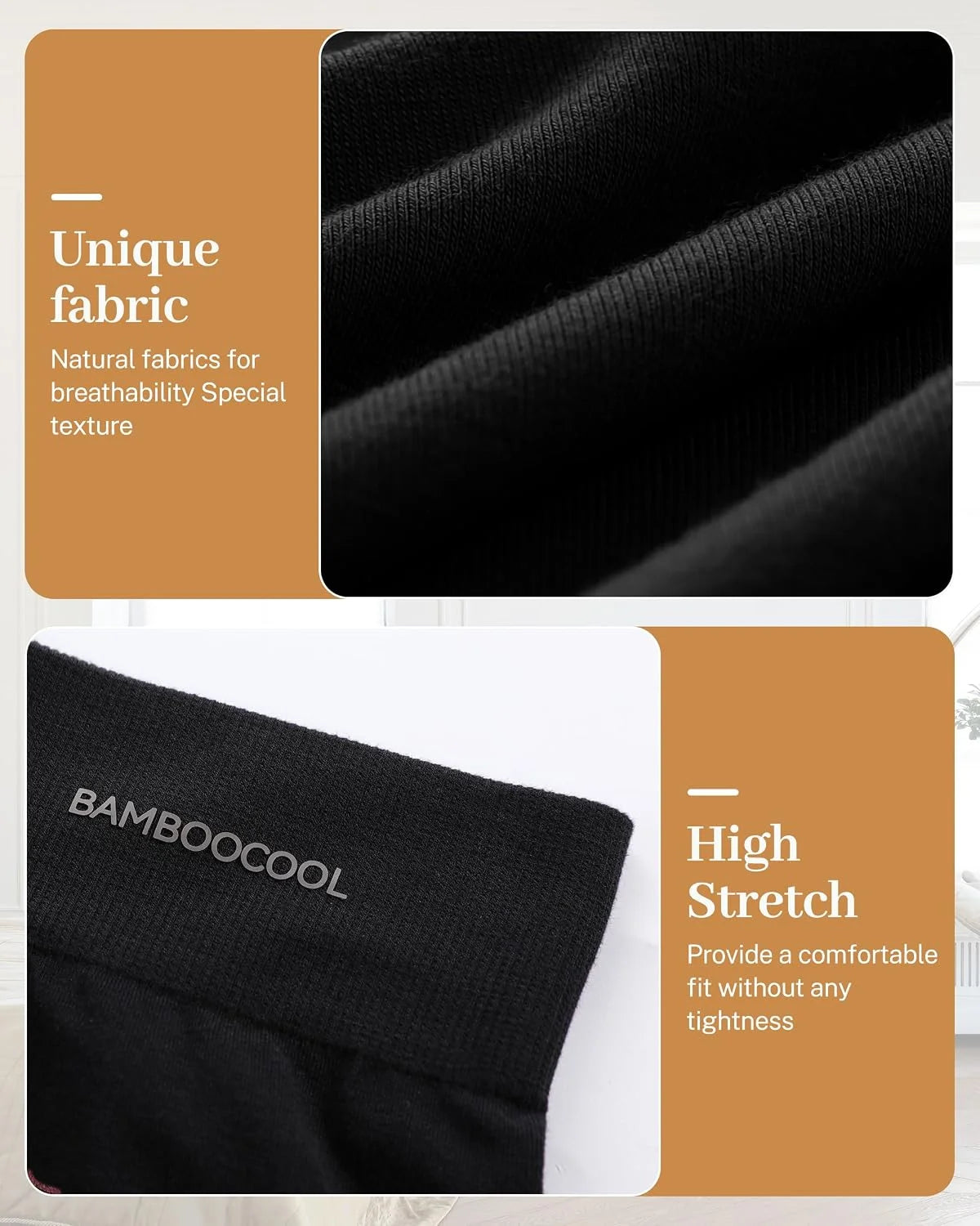 BAMBOO COOL Womens Boyshorts Underwear Anti Chafing Boxer Briefs Panties
